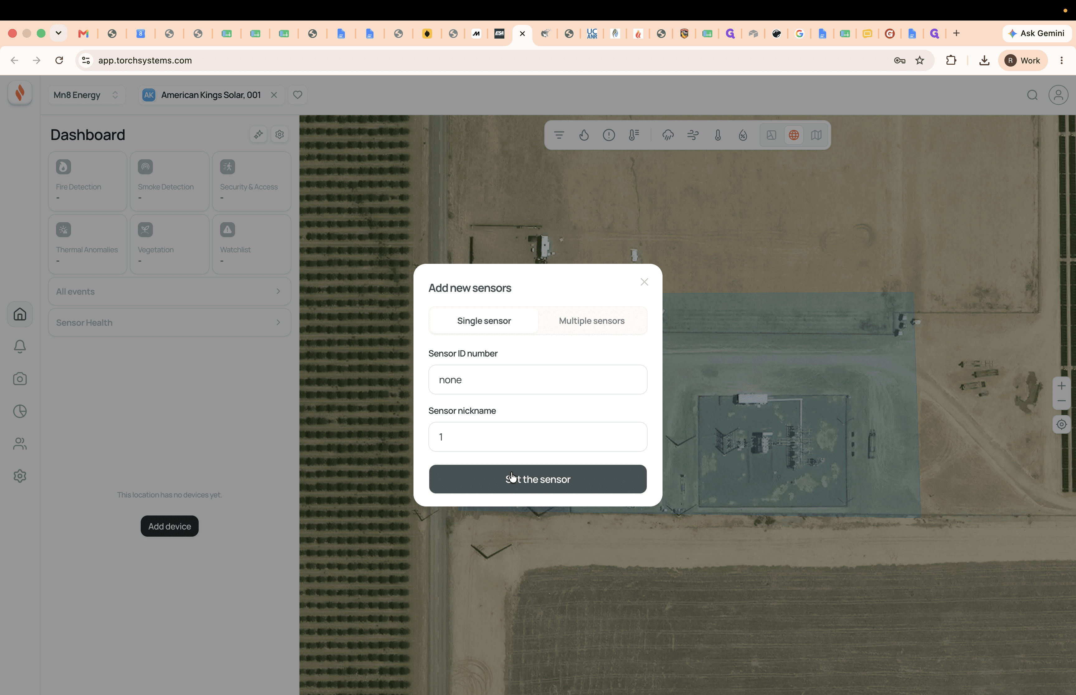 Step #18: Click Set the sensor to complete the setup.