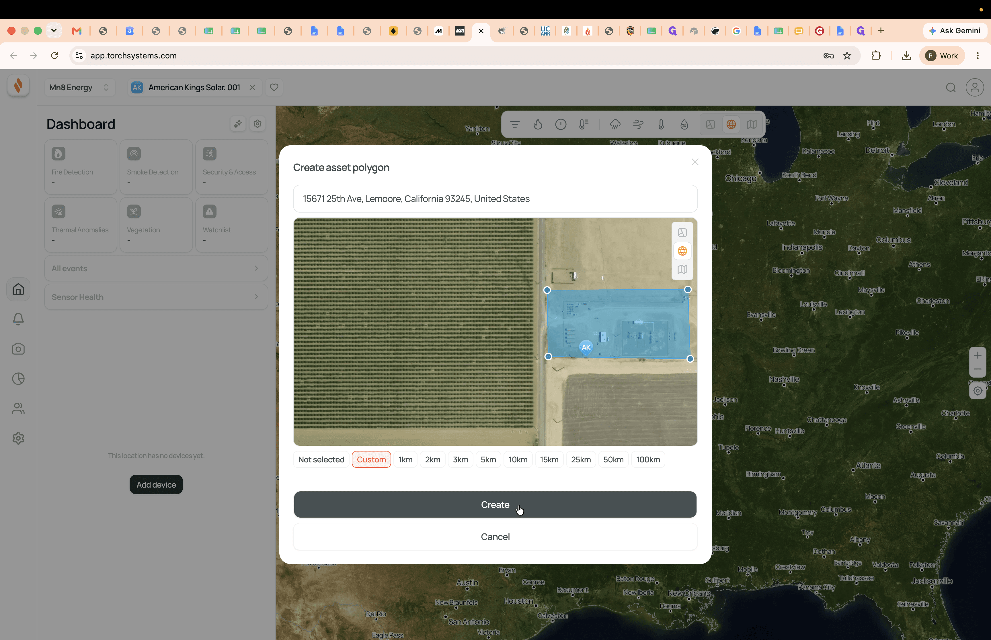 Step #13: Click Create to save the polygon and finalize the location.