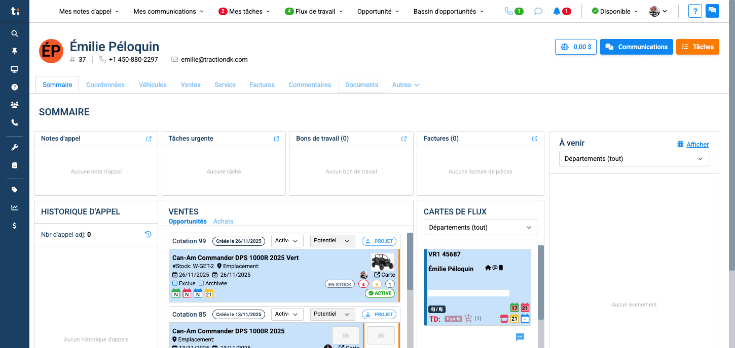 Step #4: Cliquez ensuite sur l'onglet "Documents" de la fiche client