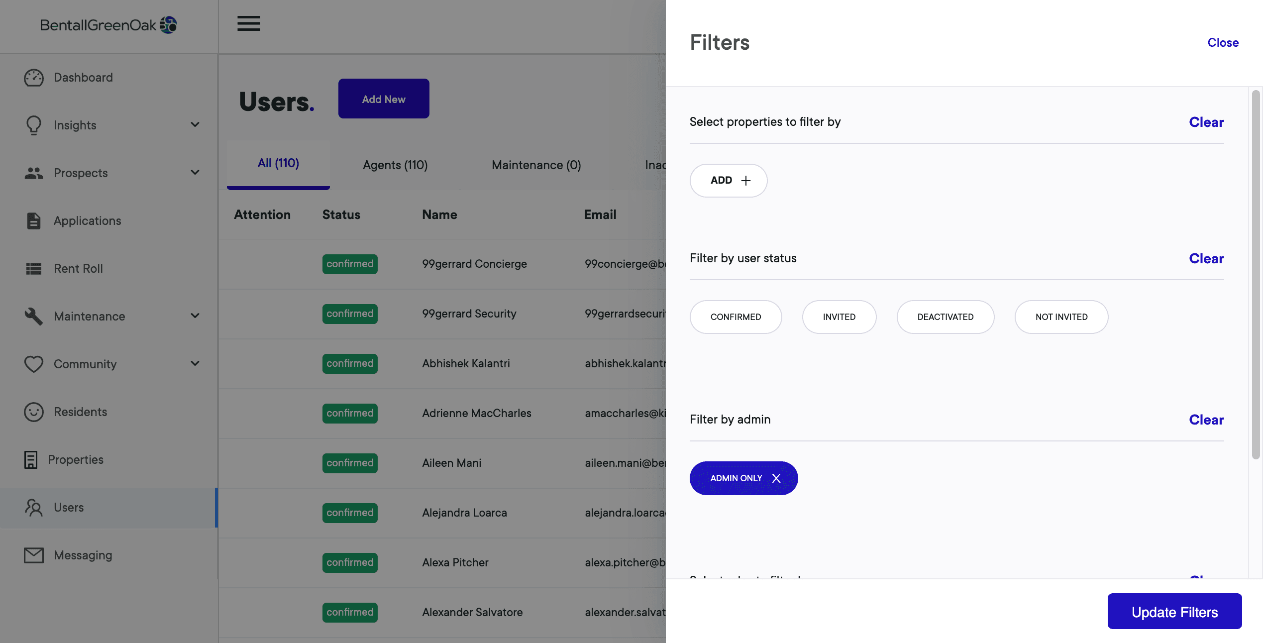 Step #5: Click on "Update Filters"