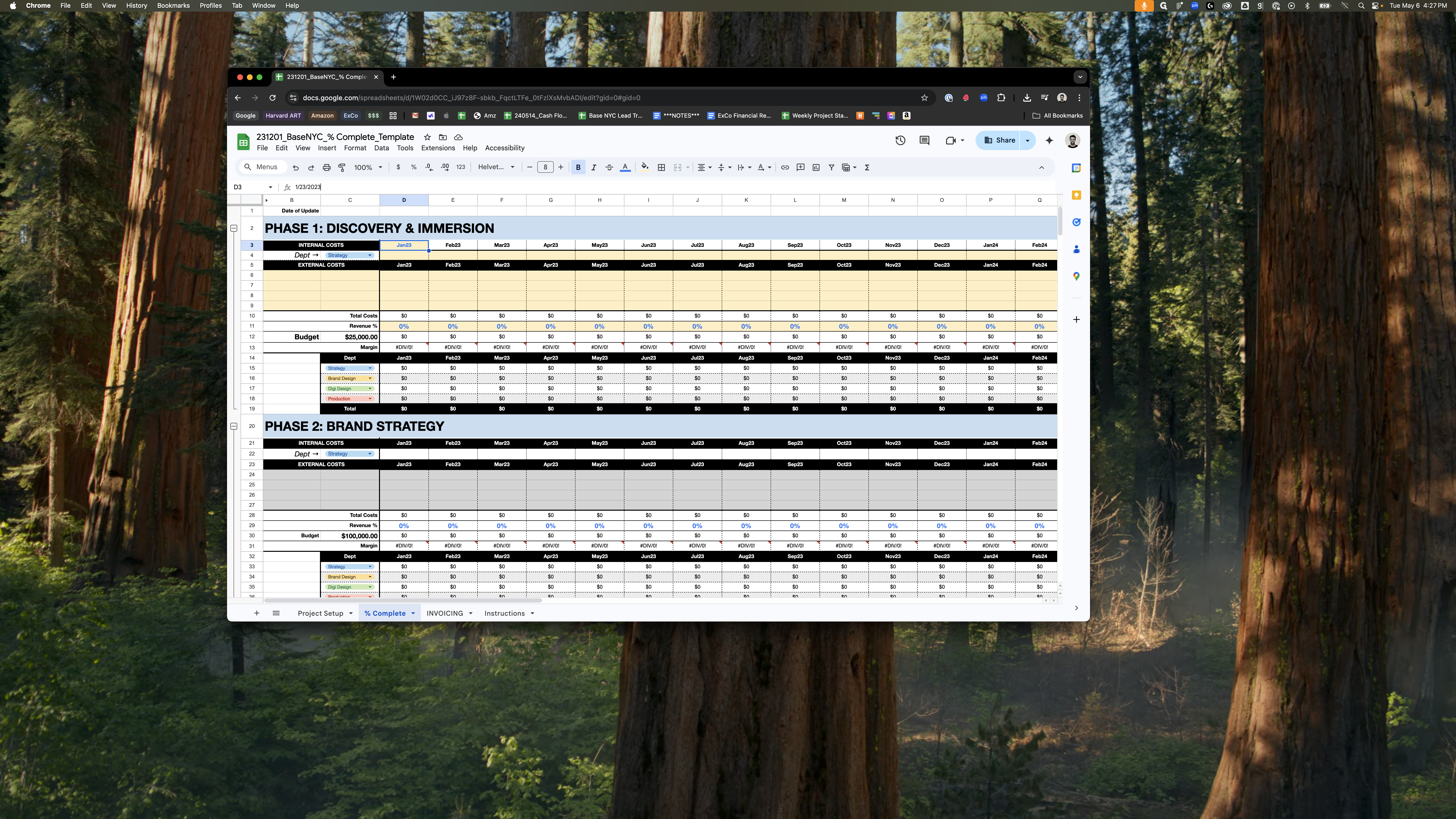 Step #12: PROJECT START DATE / STEP 2: And enter the date of the month when the project will begin in the formula bar.One of the great features is that after changing this initial field, the remaining months automatically update throughout the rest of the sheet.