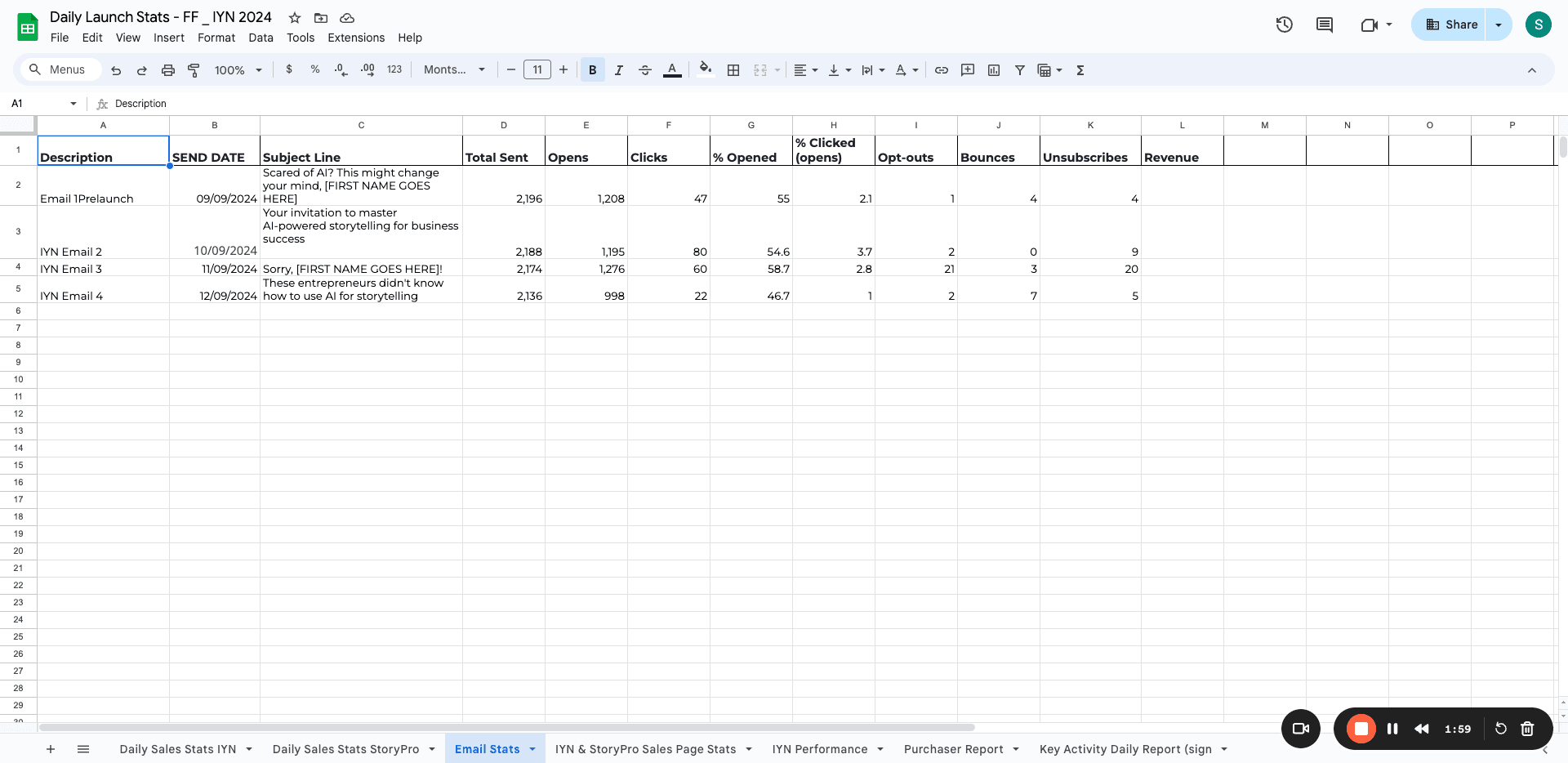 Step #19: Click on "Email Stats"