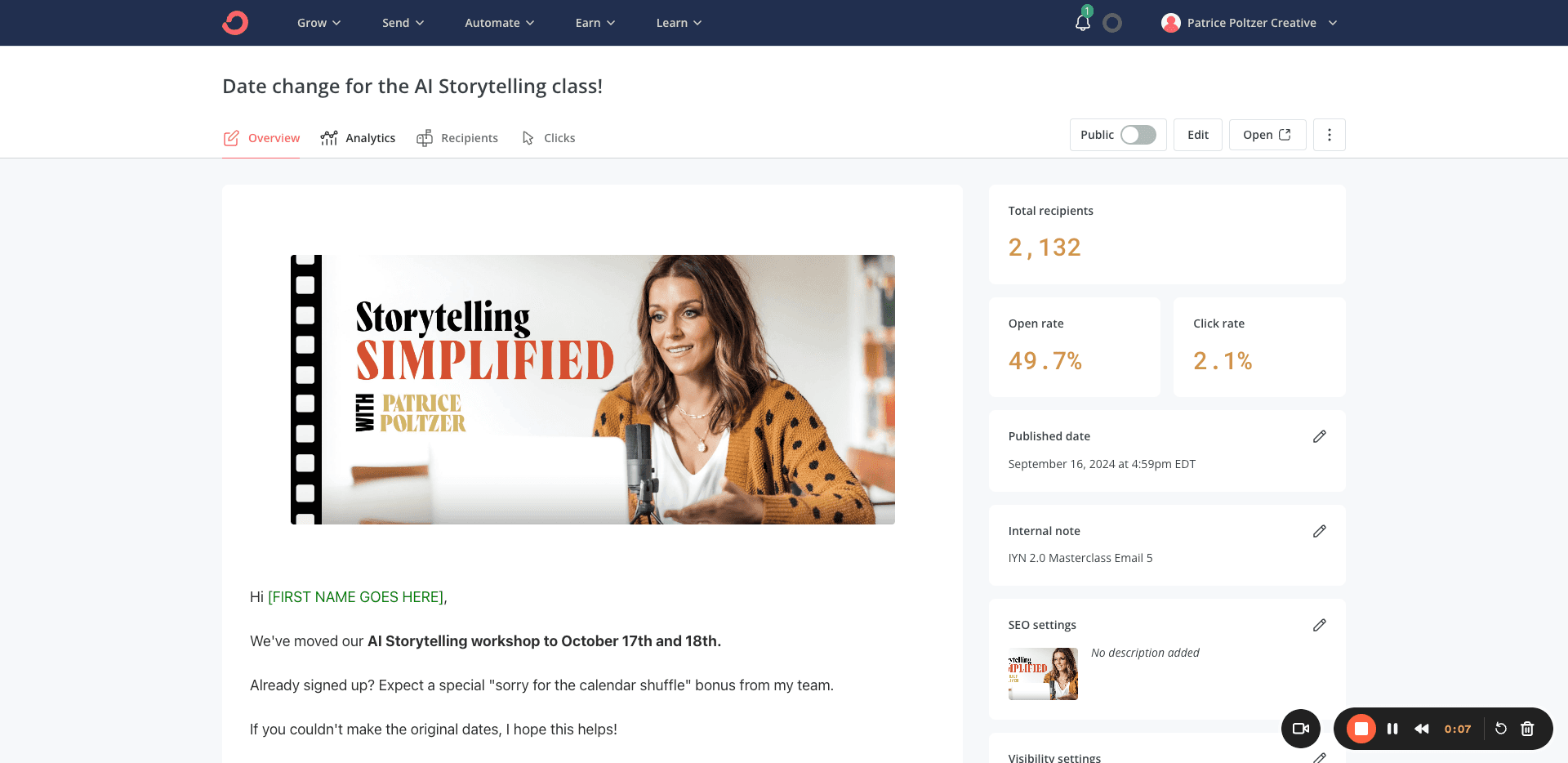 Step #41: Click on "Analytics"