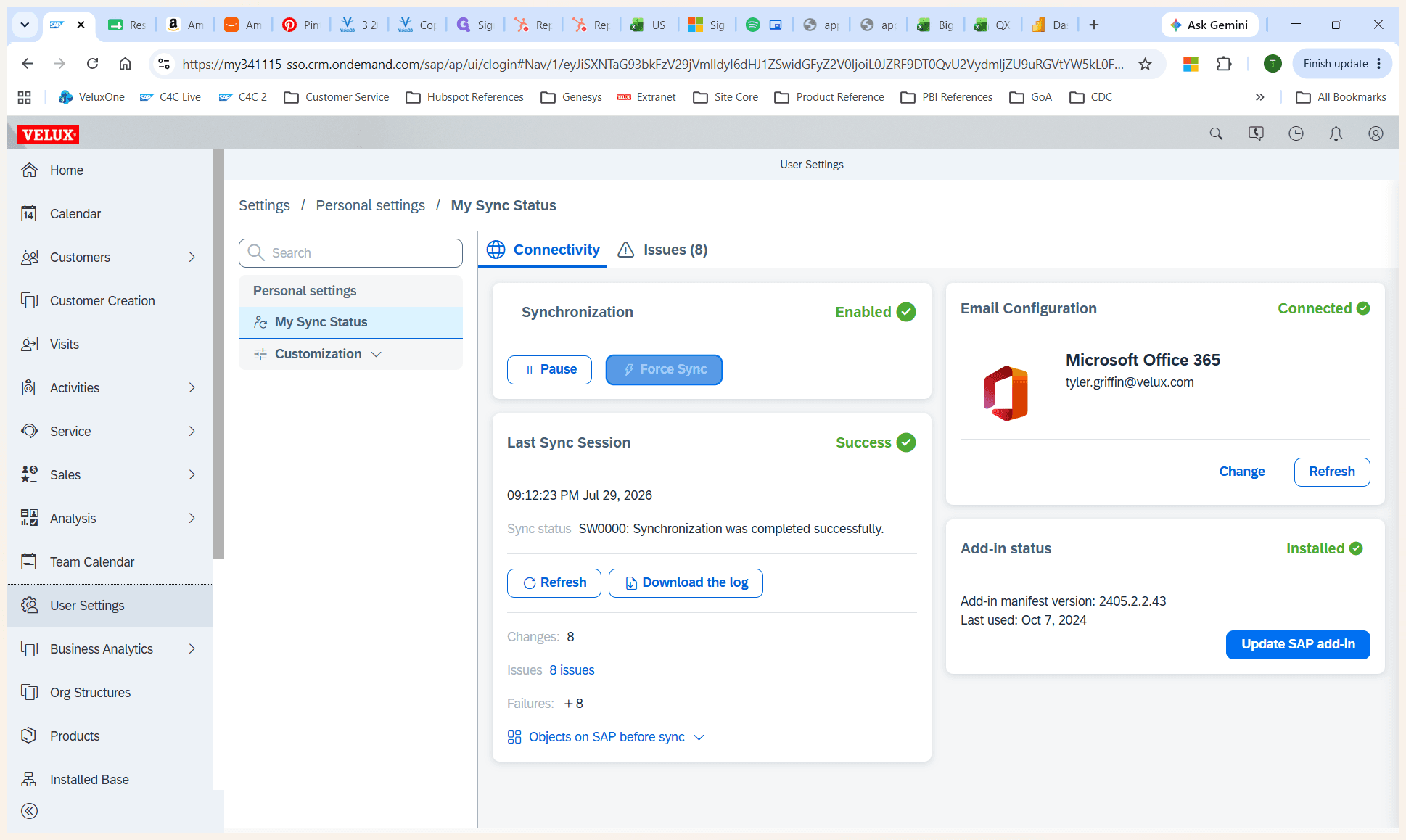 Step #5: Click ā Force Sync (or Resume) to manually trigger the integration.