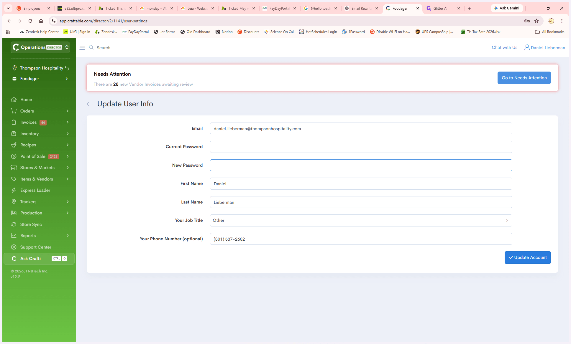 Step #6: Click Update Account to save your changes. Once saved, you're done!