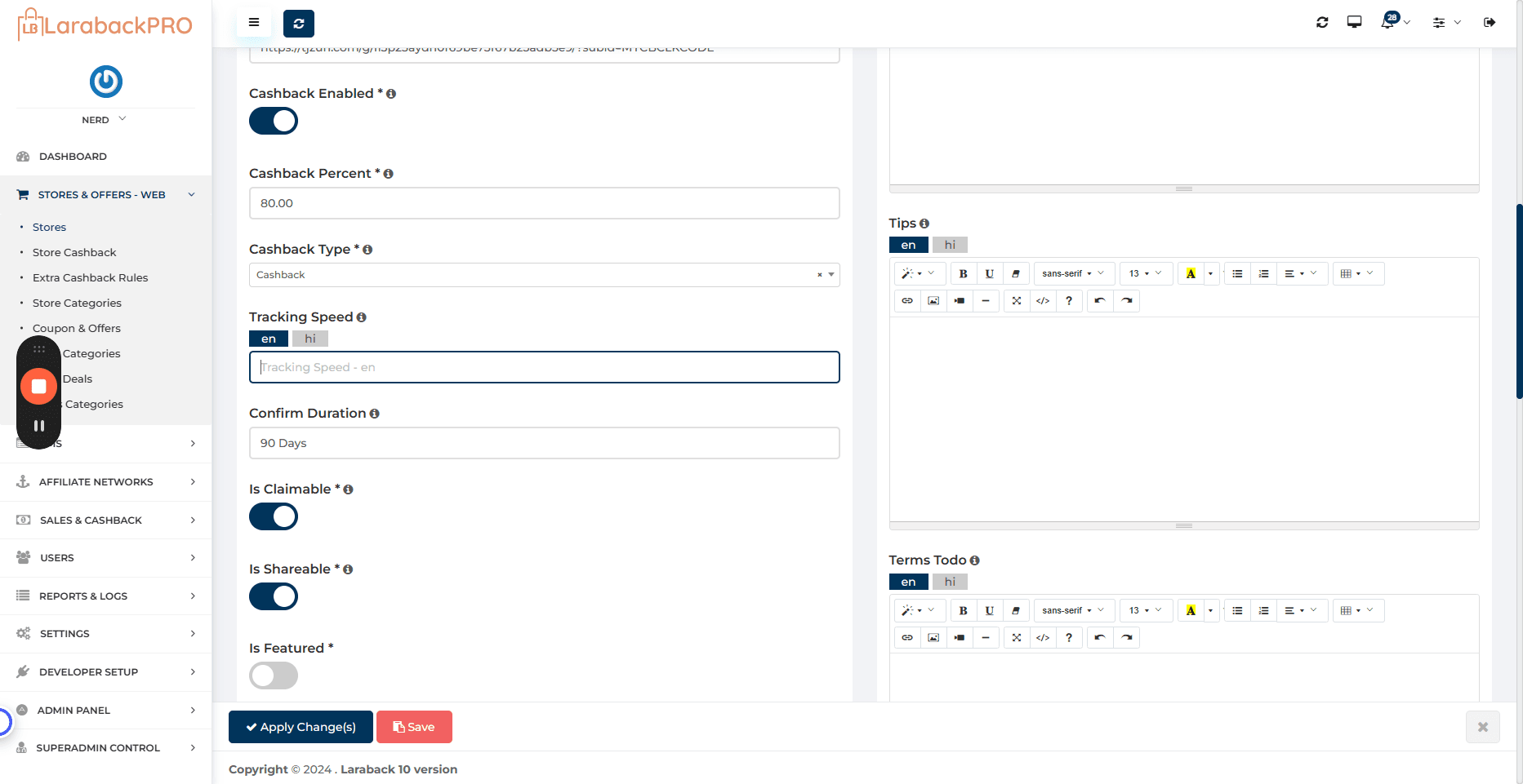 Step #30: Click "Tracking Speed - en"
