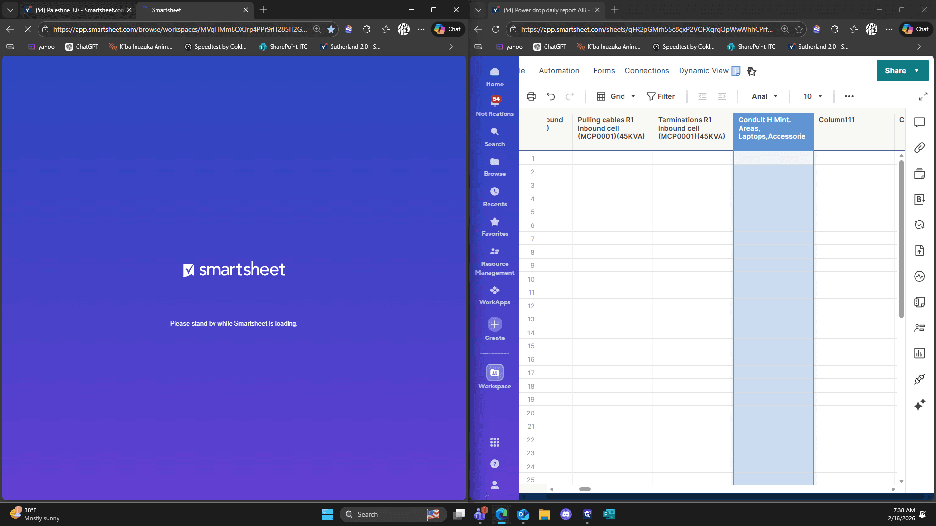 Step #138: Click on "Palestine 3.0 - Smartsheet.com X"
