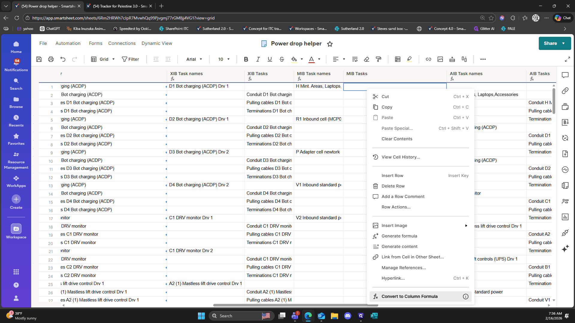 Step #95: Click on "fx Convert to Column Formula"