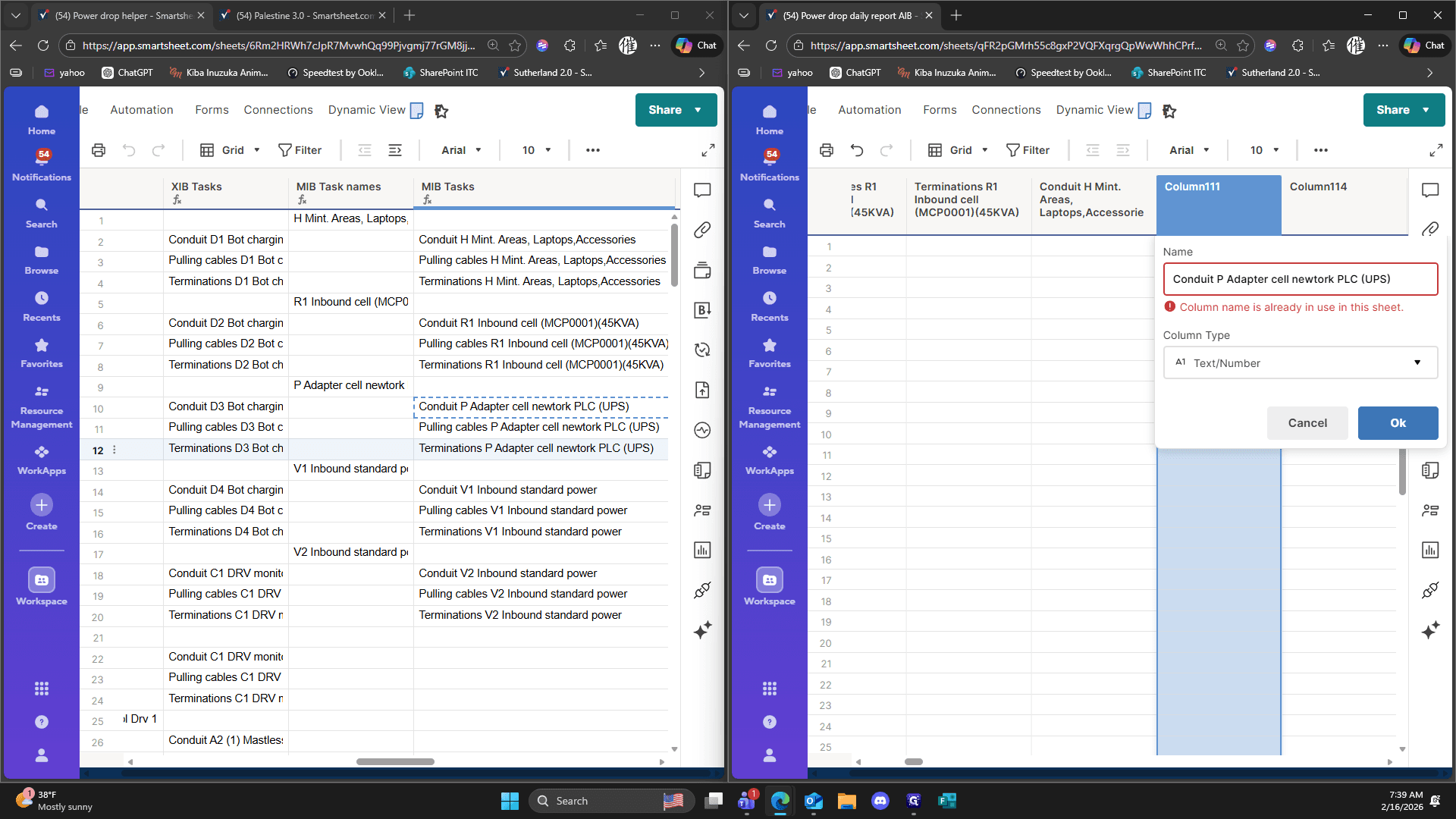 Step #173: Click on "Terminations P Adapter cell"