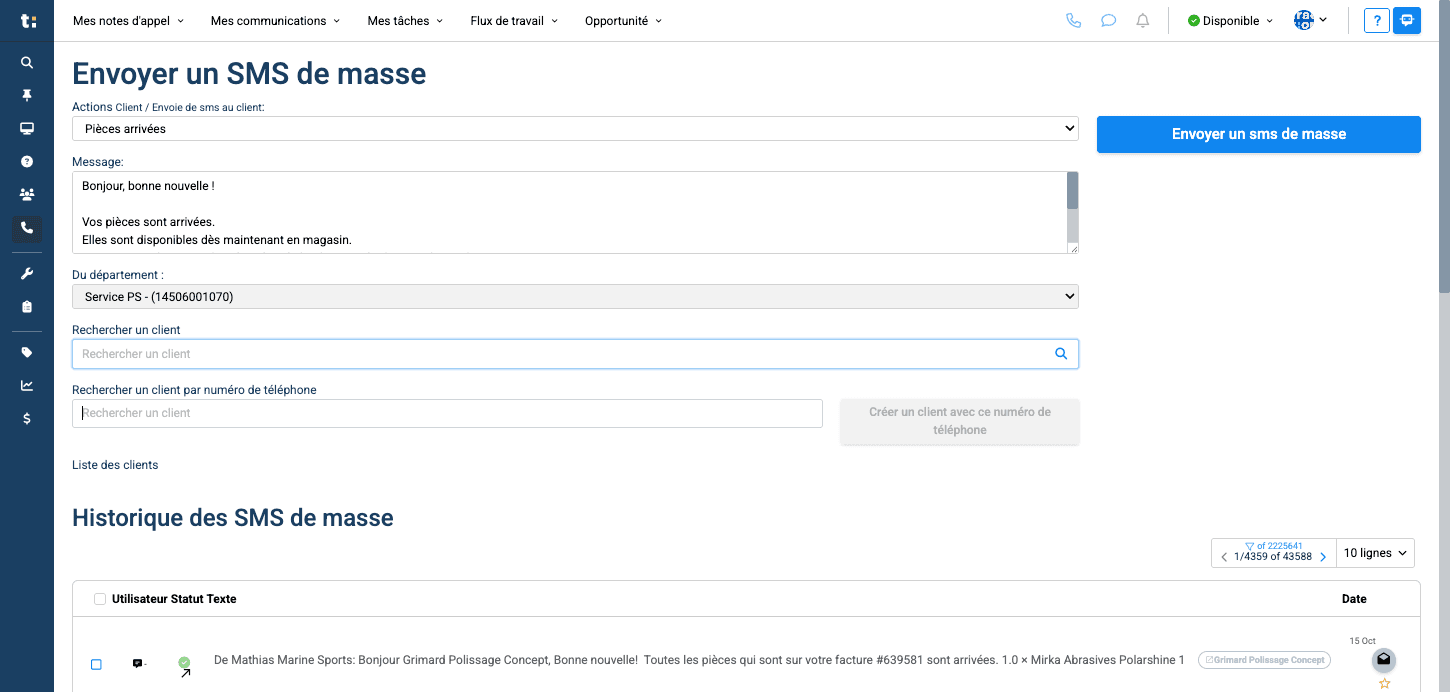 Step #5: si le numéro de téléphone du client n'existe pas dans votre base