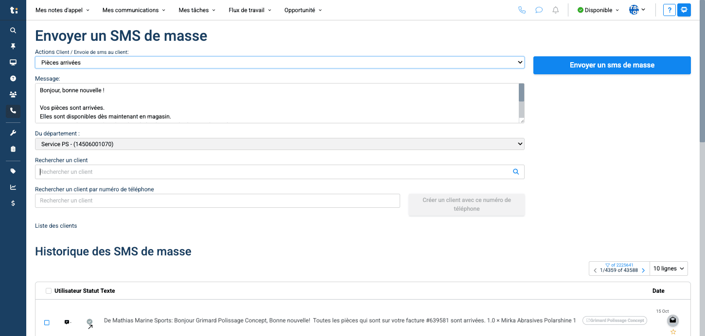 Step #4: Vous pouvez utiliser la section "rechercher un client" si vous désirez rechercher le client par son nom ou la section "rechercher un client par numéro de téléphone" si vous désirez inscrire son numéro de téléphone seulement