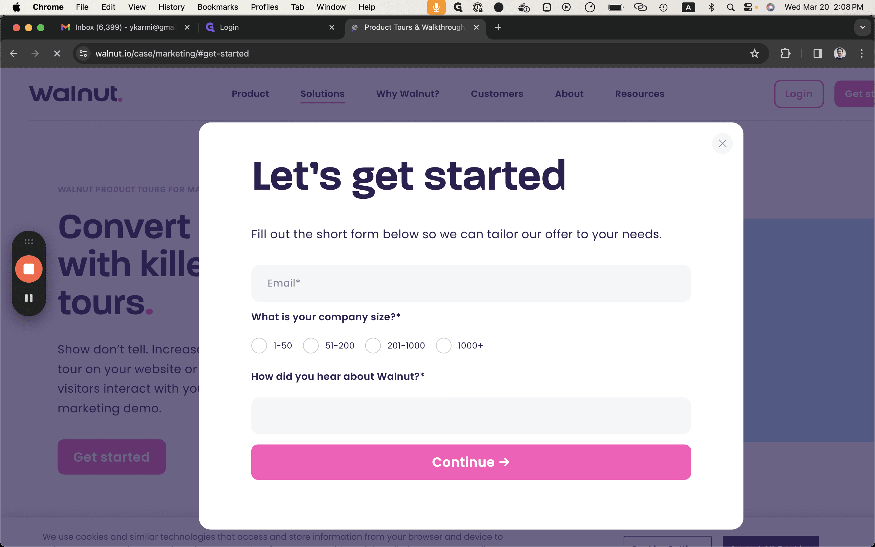 Step #6: Click "Email *"