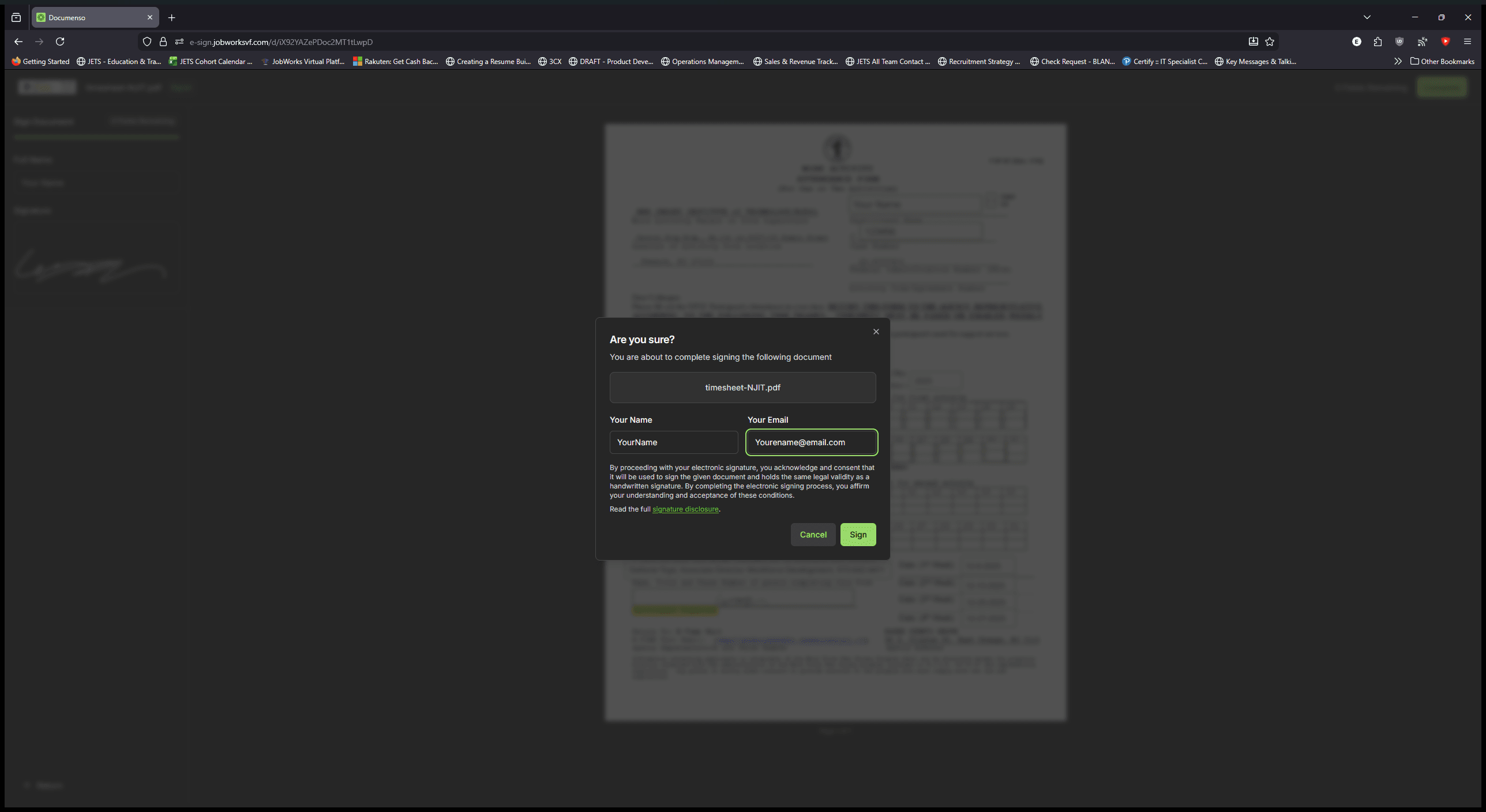 Step #19: Click on "Sign"