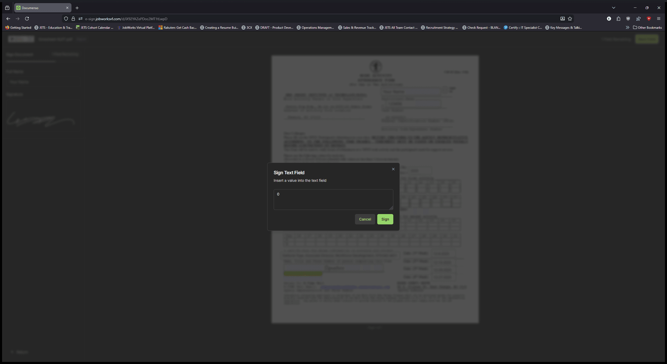 Step #12: Click on "Sign"