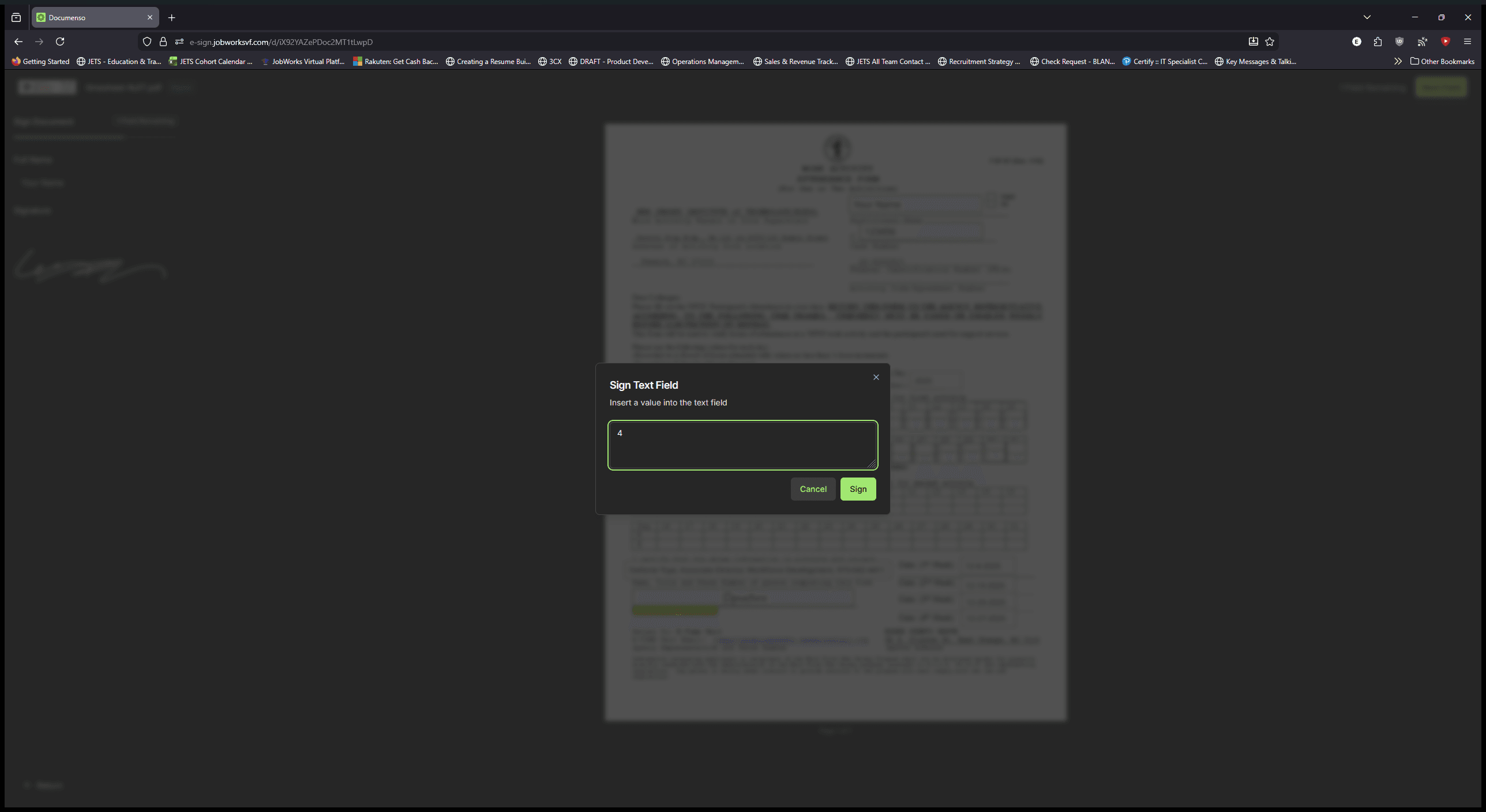 Step #15: Click on "Sign"