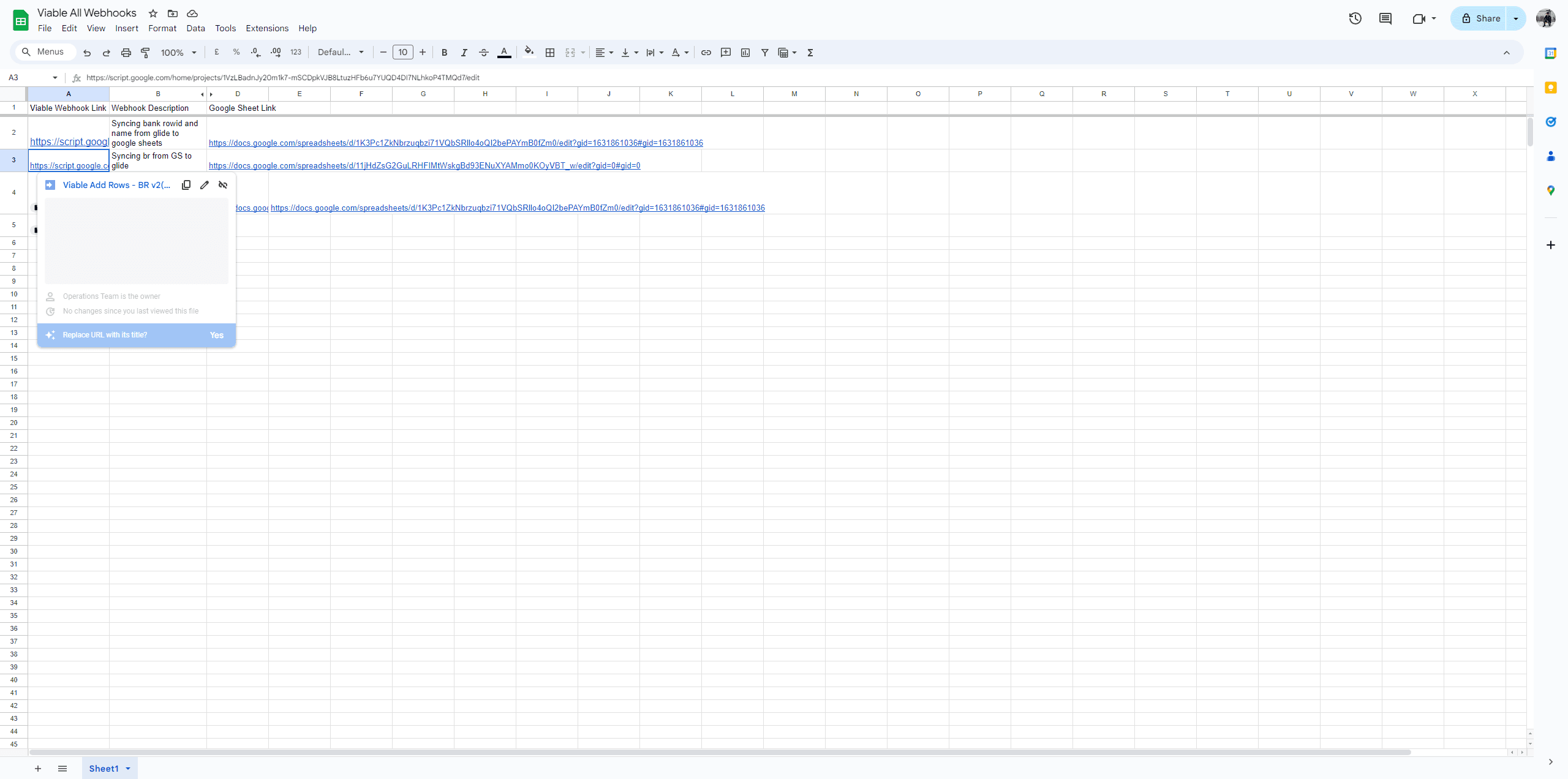 Step #2: Open link in cell A3
