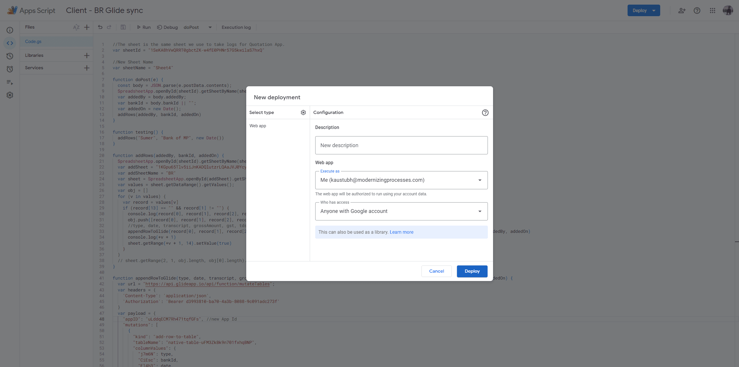 Step #66: Click on Deploy
