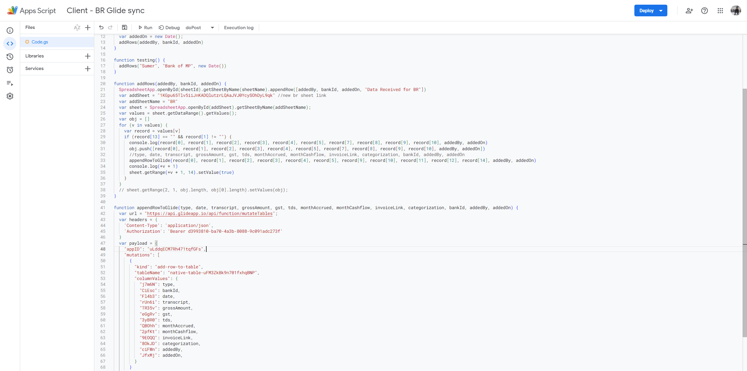 Step #52: Click on "application / json"