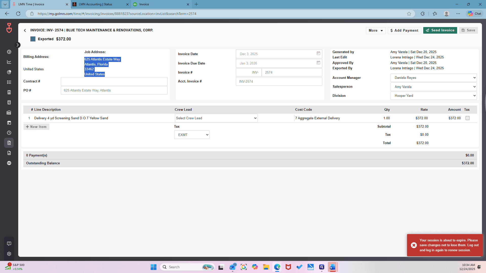 Step #106: Click on "Invoice"