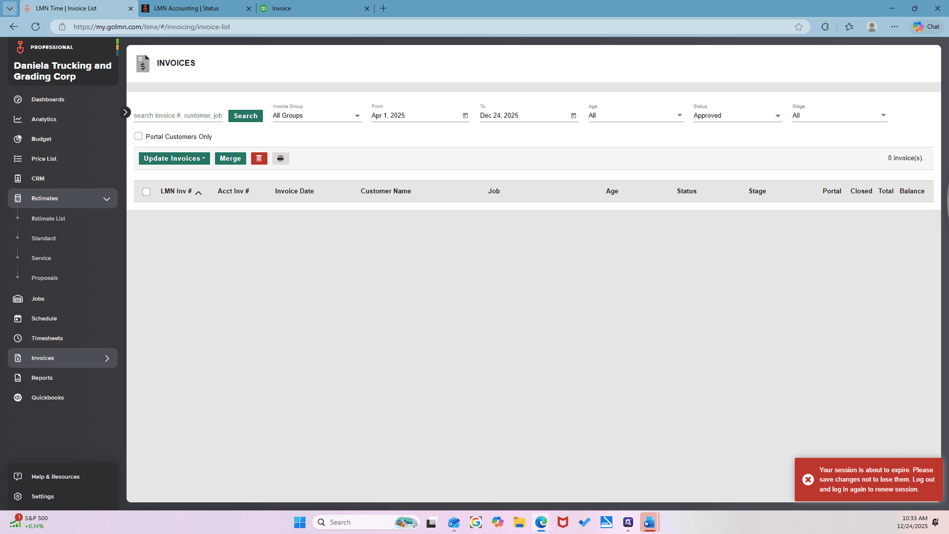 Step #70: Click on "Invoices"