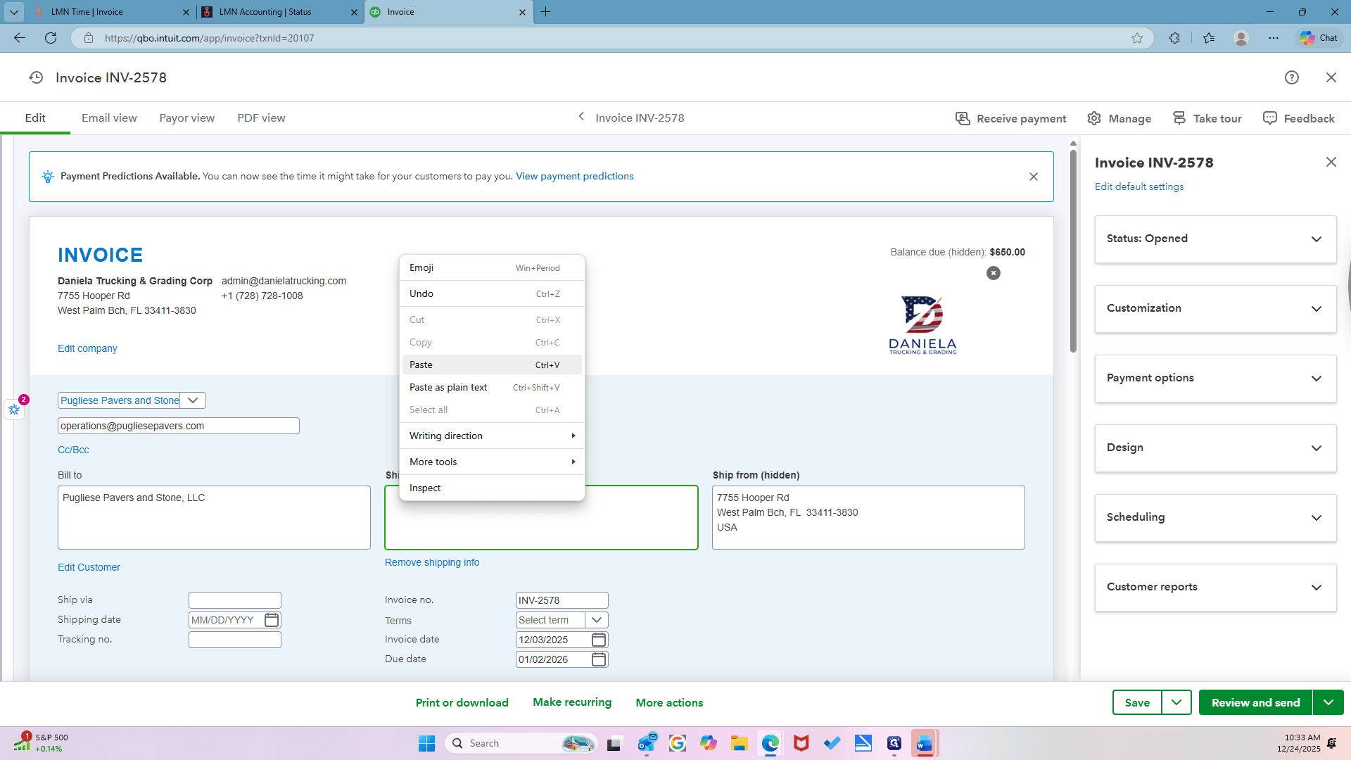 Step #85: Click on "Paste"