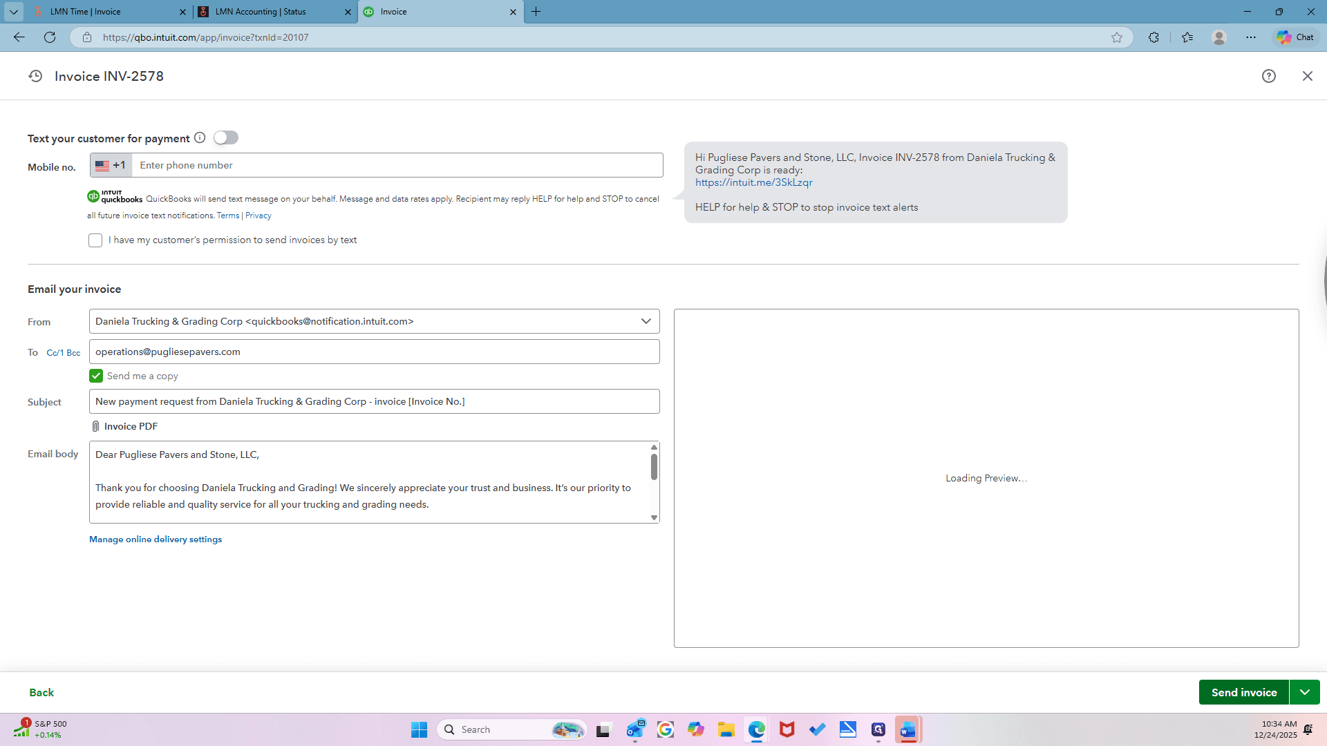 Step #92: Click on "Send invoice"