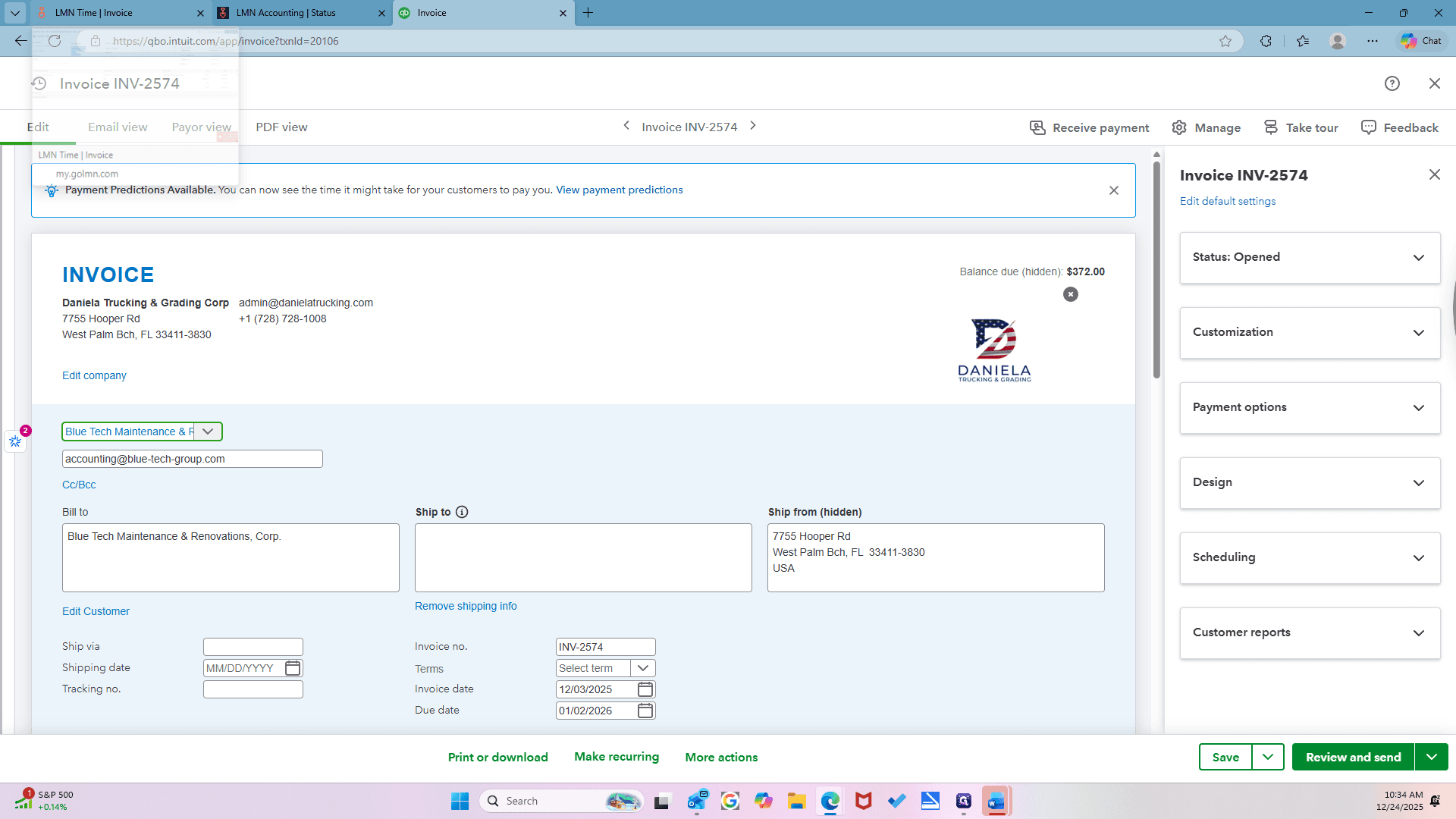 Step #94: Click on "Invoice"