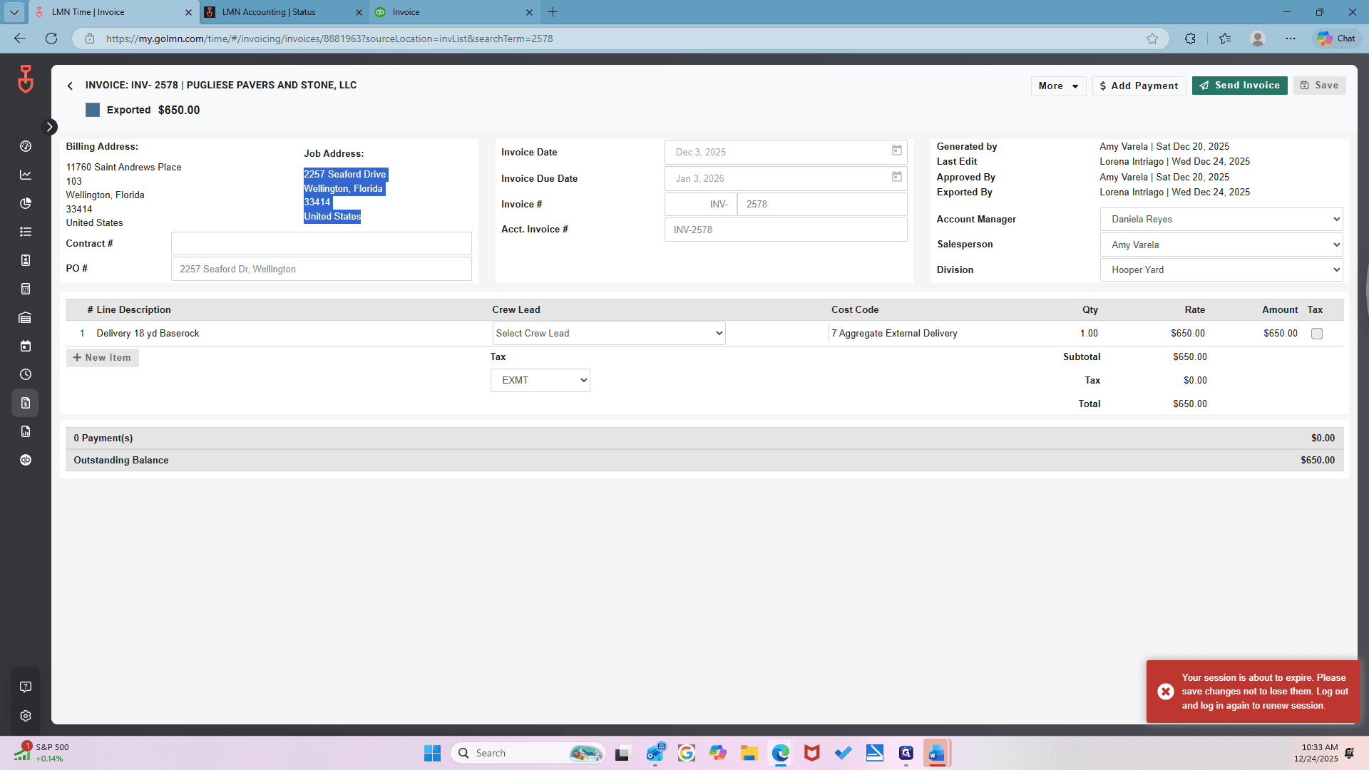 Step #81: Click on "Invoice"