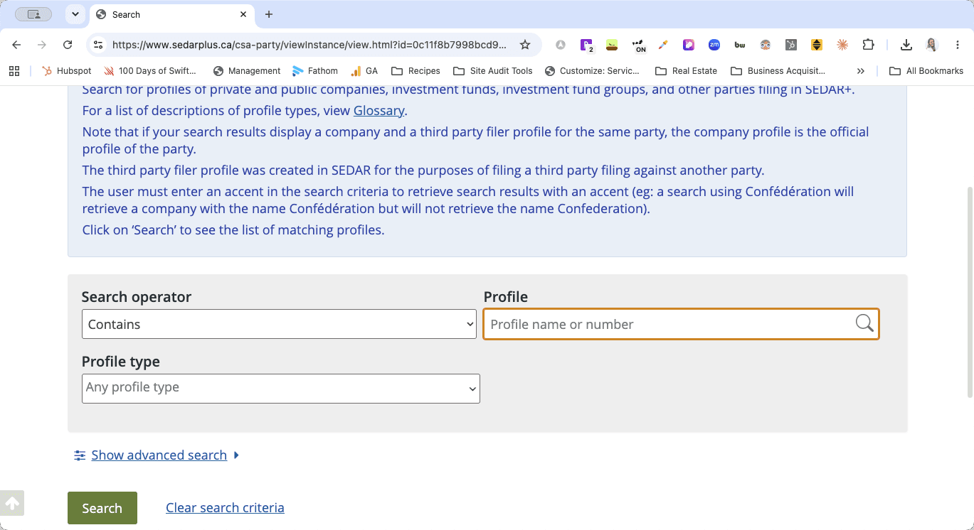 Step #4: Click the Profile name or number search field.