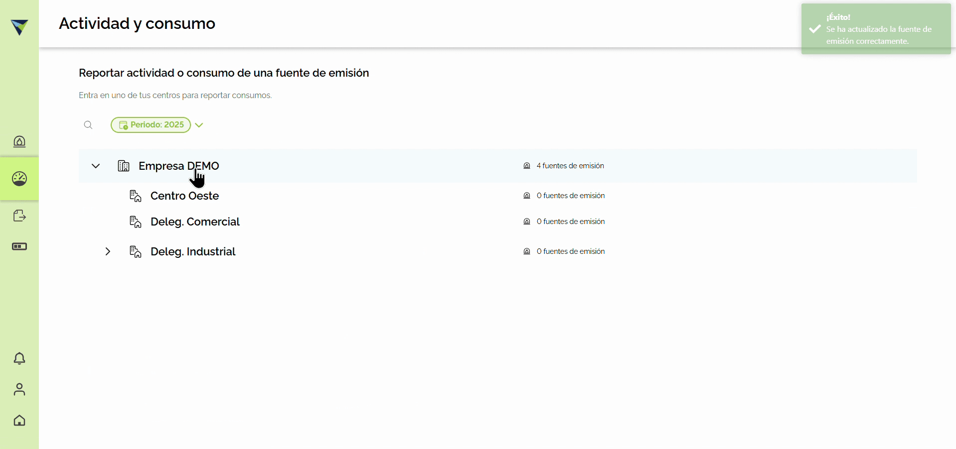 Step #8: Haz clic en la unidad de negocio donde se encuentra la fuente (por ejemplo, Empresa DEMO).