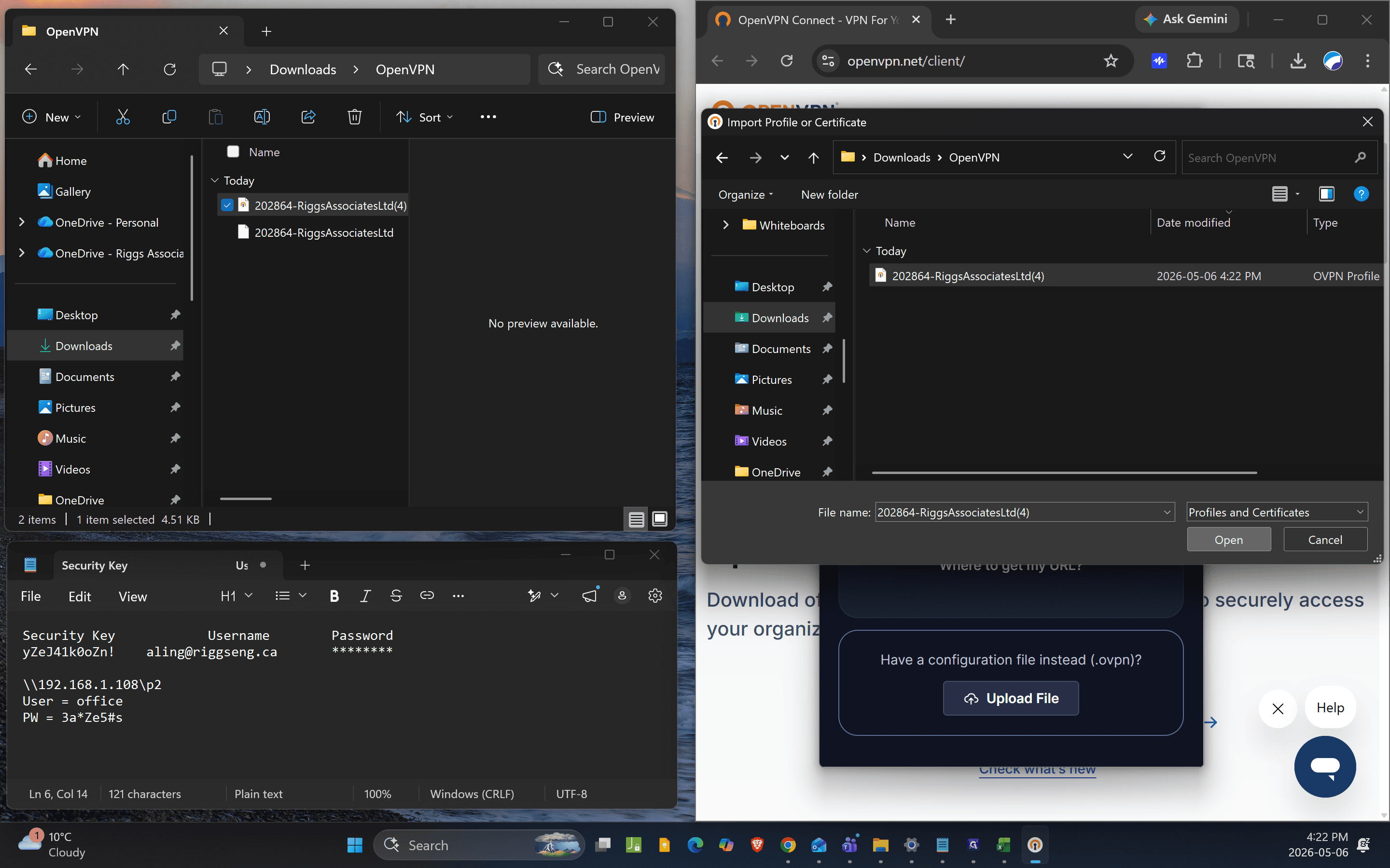 Step #10: Locate your .ovpn configuration file in your File Explorer and click Open.