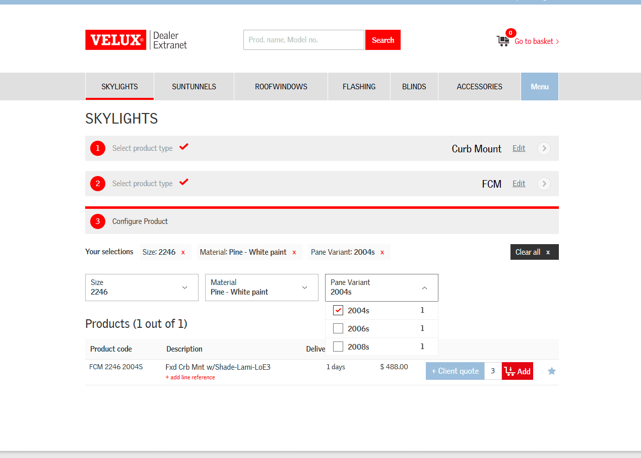Step #6: Once configured, you can adjust the quantity if needed and click the red Add icon.