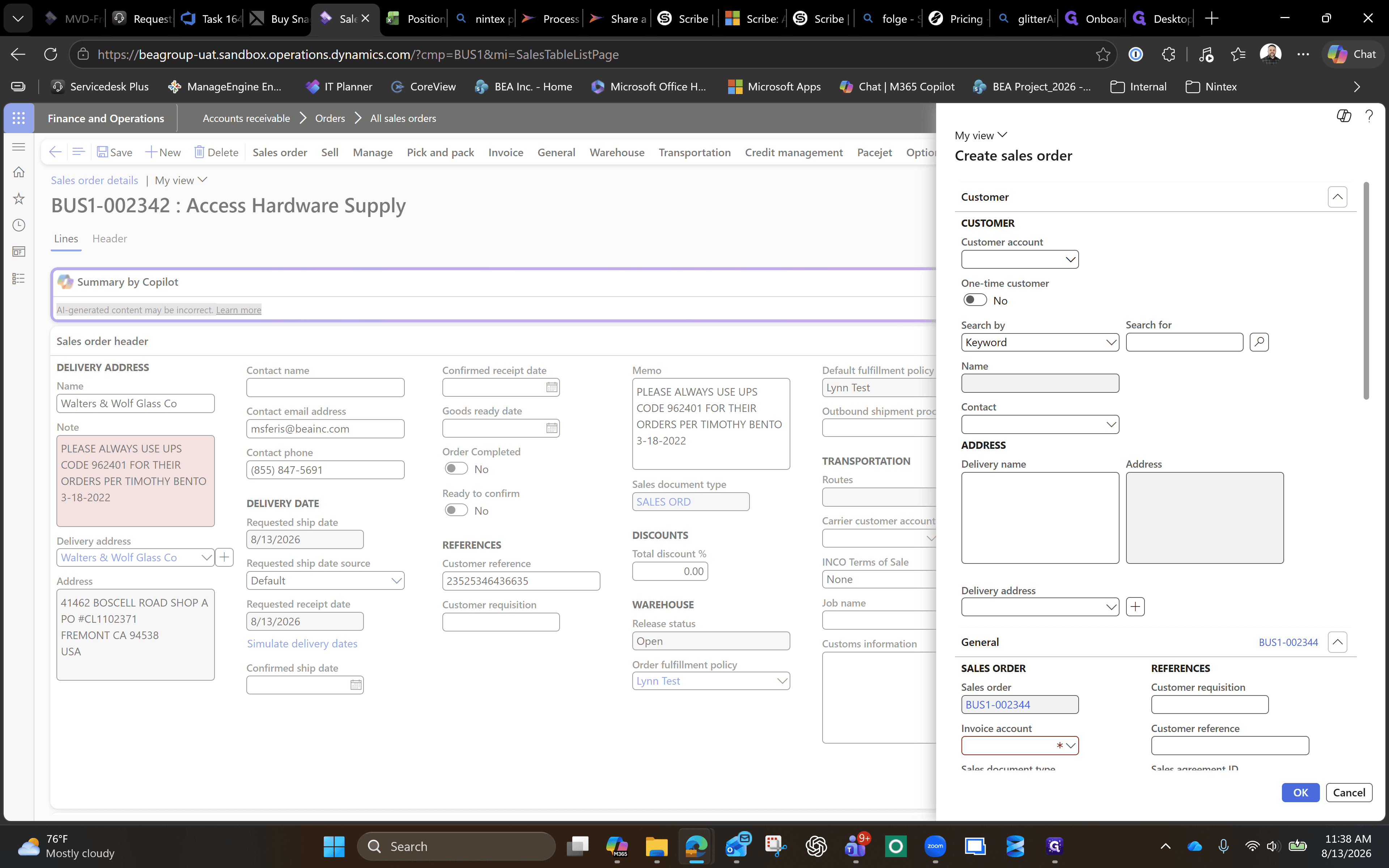 Step #4: Click inside the Invoice account field in the side panel to open the customer directory.