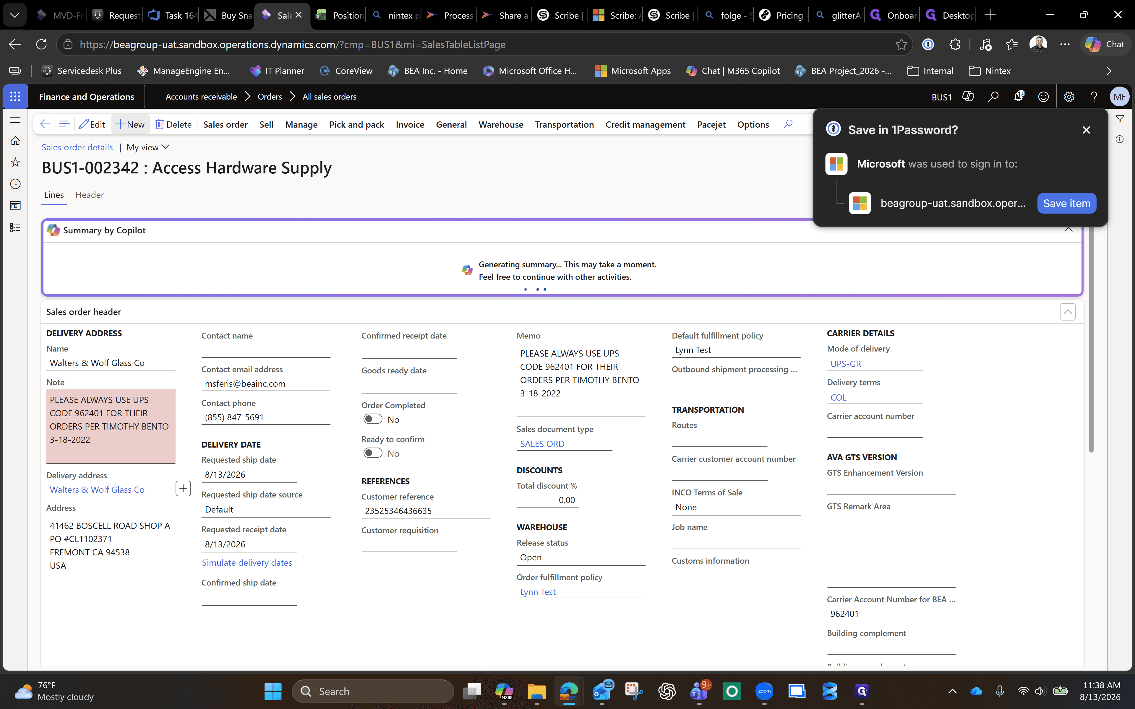 Step #3: Click + New in the top action bar to open the sales order creation panel.