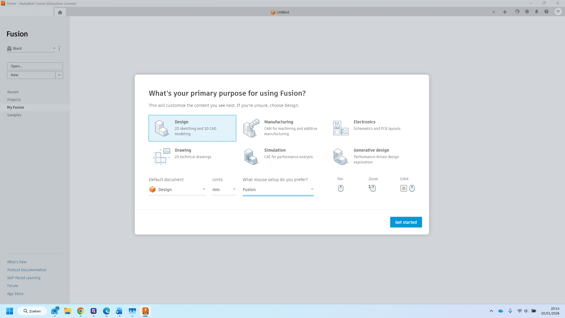 Step #5: Klik op "Get started"