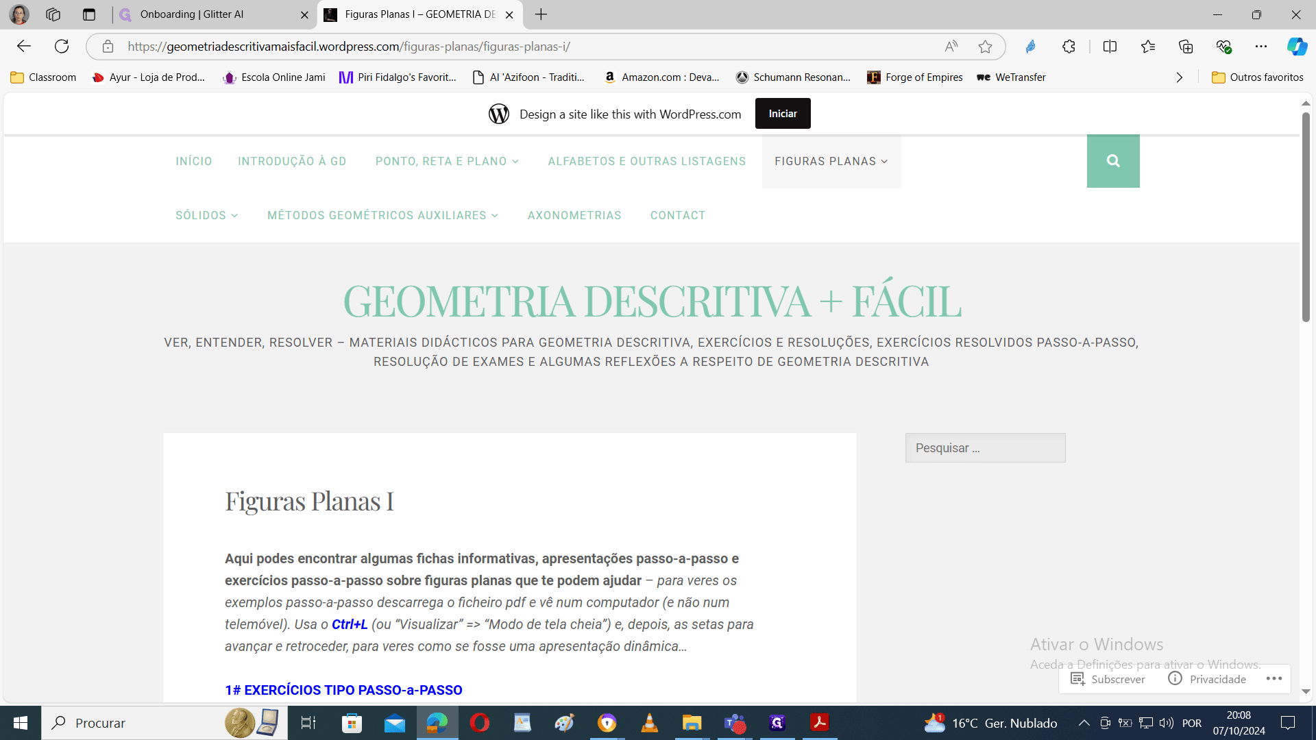 Step #1: Arrastem "https://geometriadescritivamaisfacil.wordpress.com/figuras-plan"