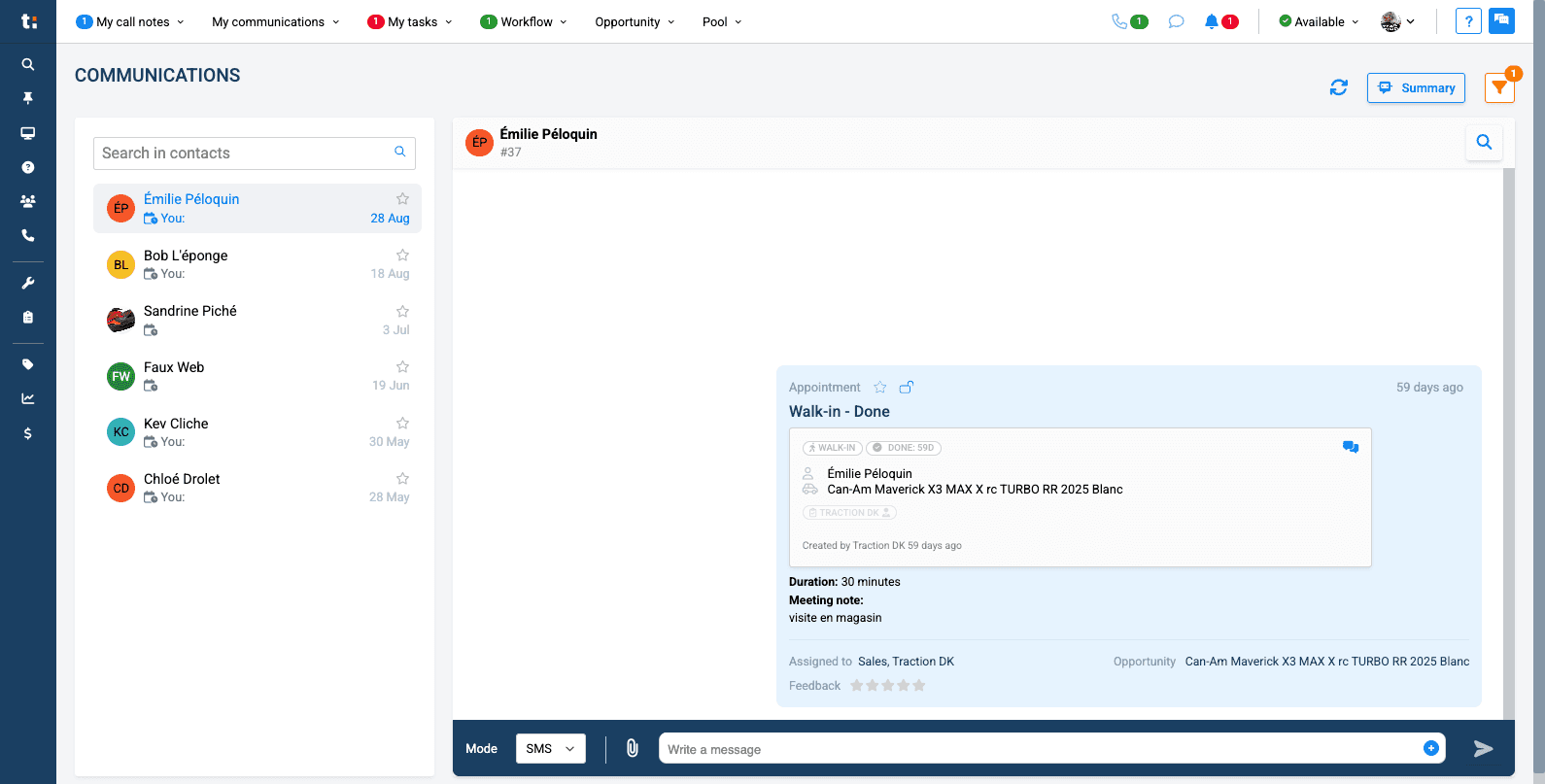 Step #3: All clients you have recently spoken with are listed here. You can click on the client to go directly to the conversation.