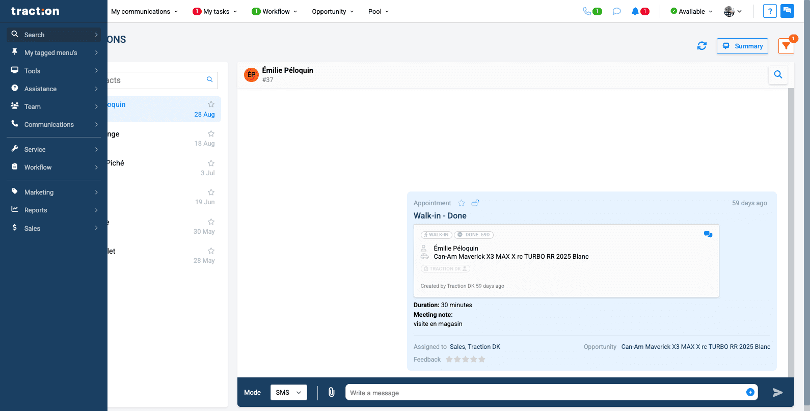 Step #4: If you haven't had recent contact with the client, you will need to use the "Search" tab.