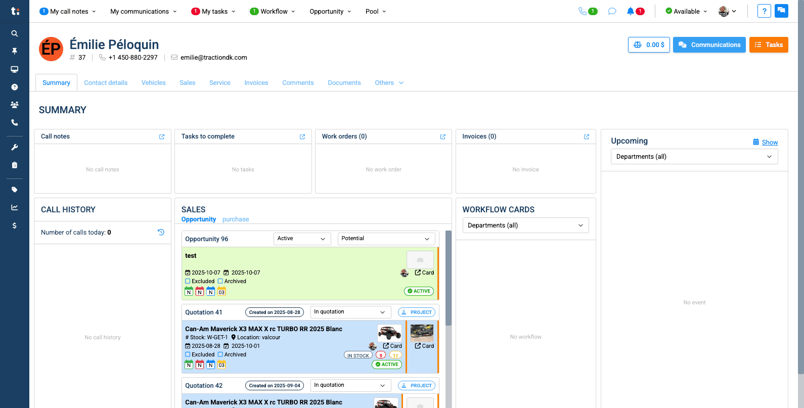 Step #7: Once in the client file, click on "My communications" at the top right to access communication with the client directly.