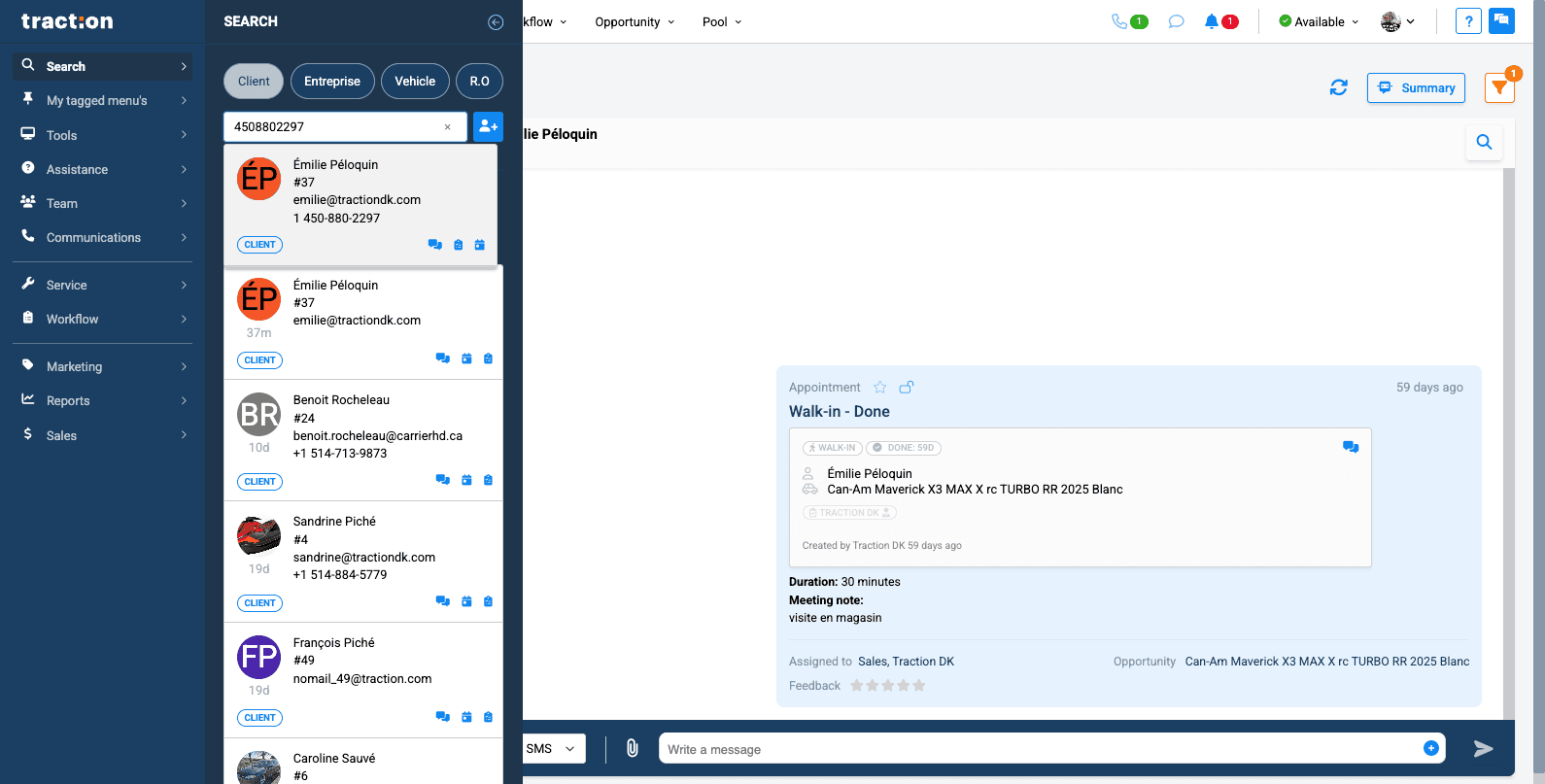 Step #6: Click on the client's name to access his file
