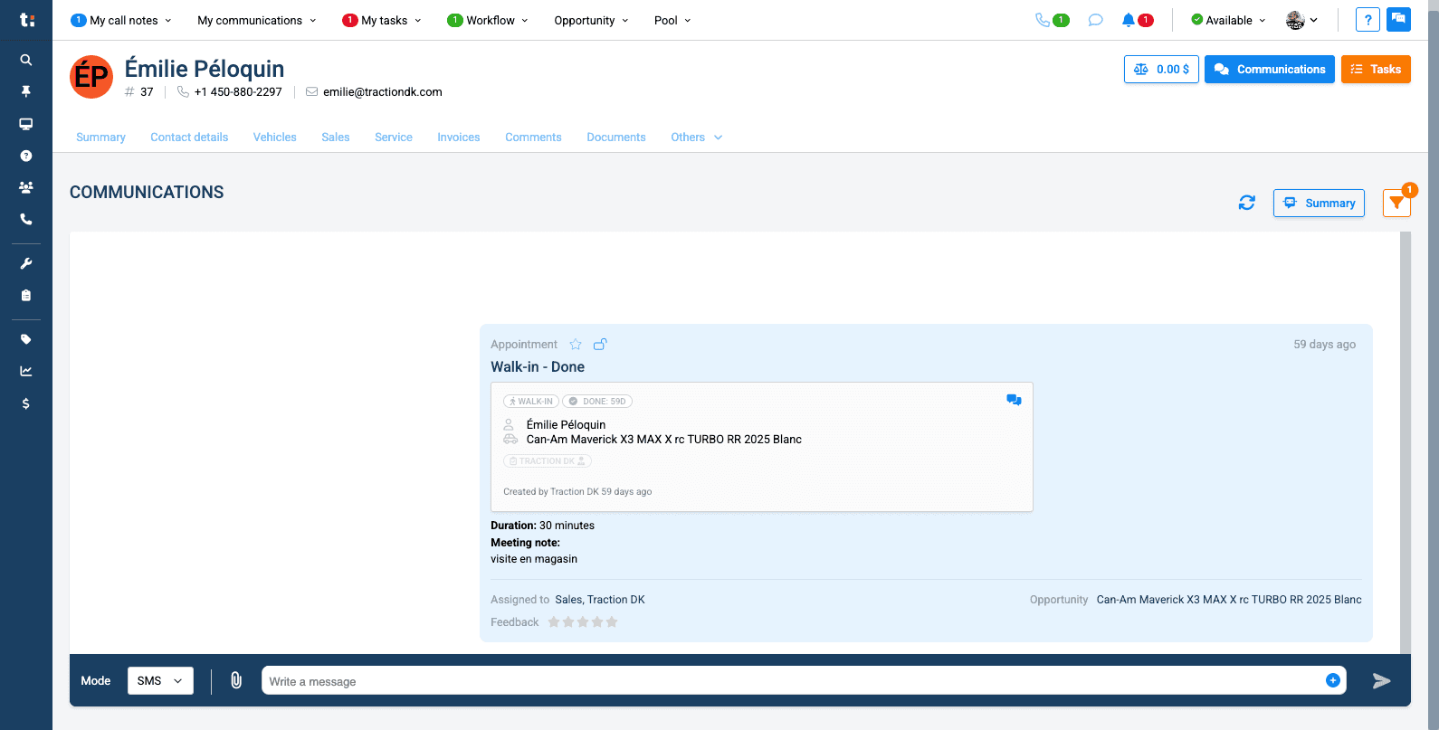 Step #8: First, on the left, you can select either email or SMS as the sending method.