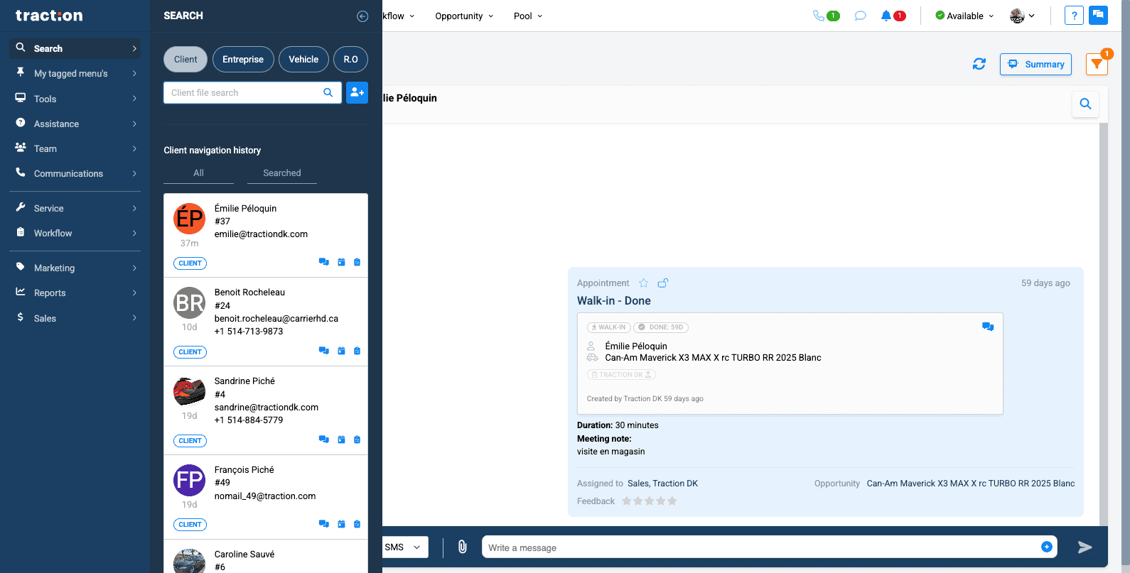 Step #5: You can search your client by name or phone number