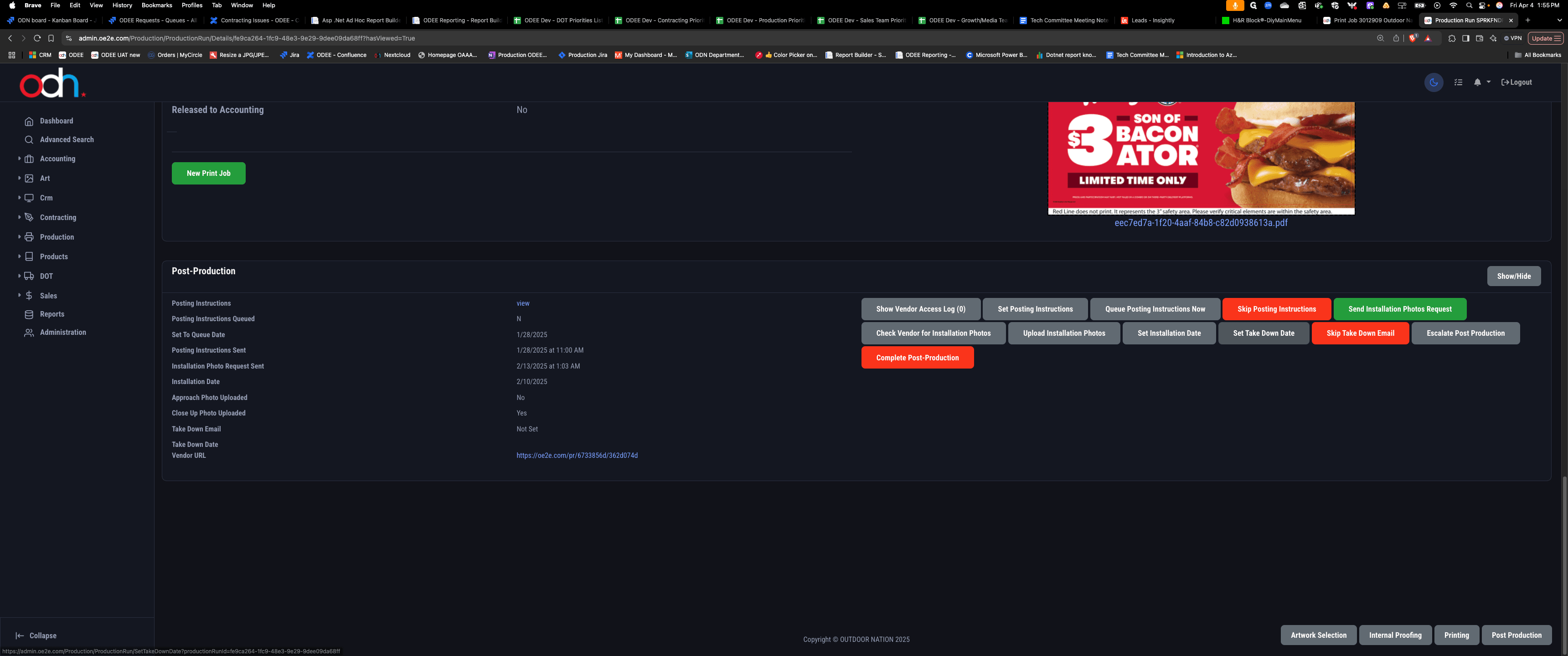 Step #3: Click on "Set Take Down Date" again