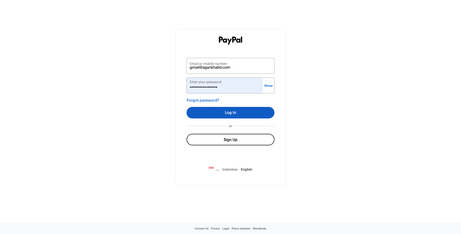 Step #4: Klik "Log In"