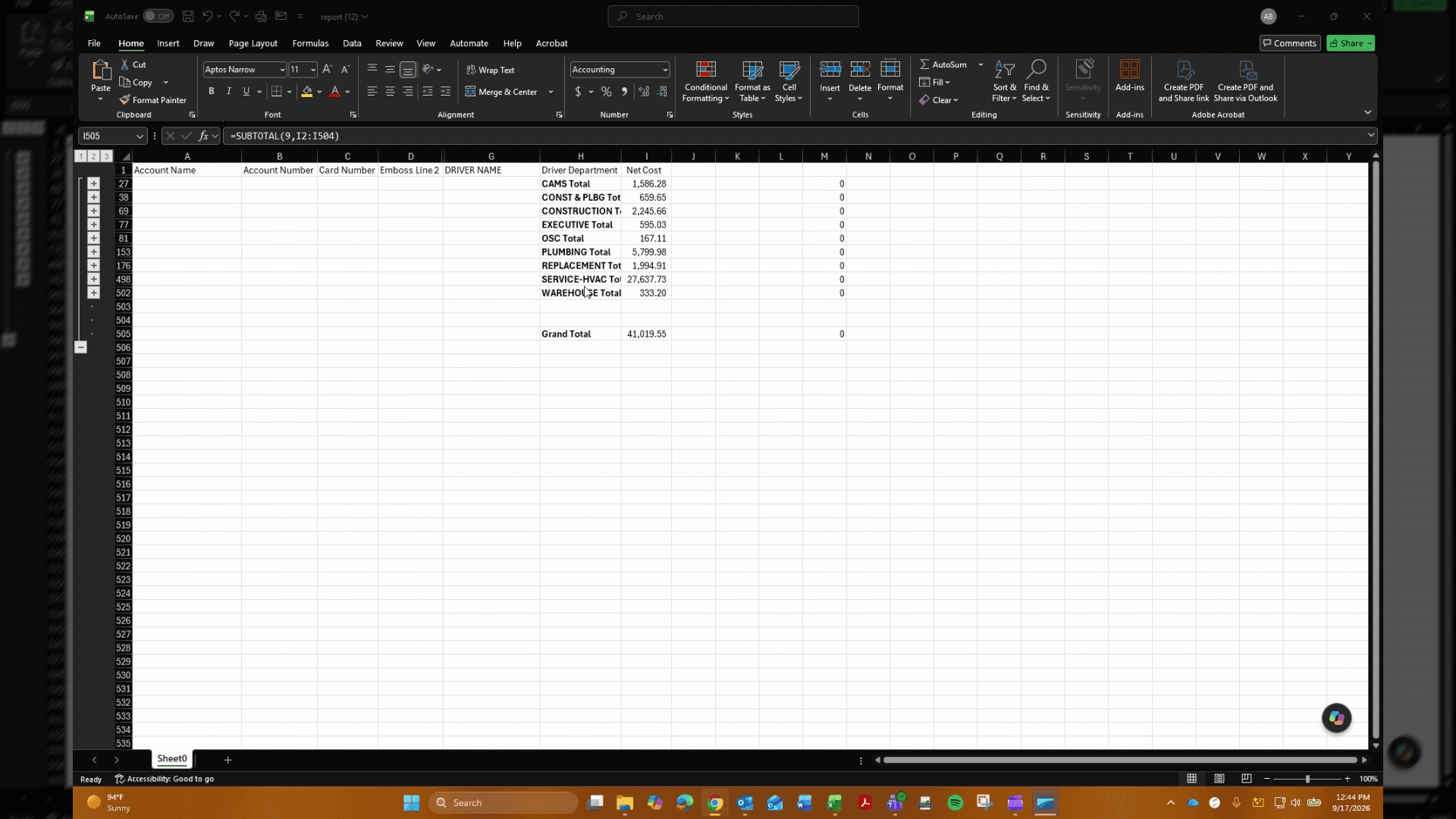 Step #3: Compare the calculated net cost sum against the total shown on the invoice statement to confirm the balances match.