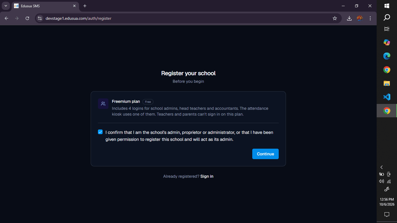 Step #3: Click Continue.