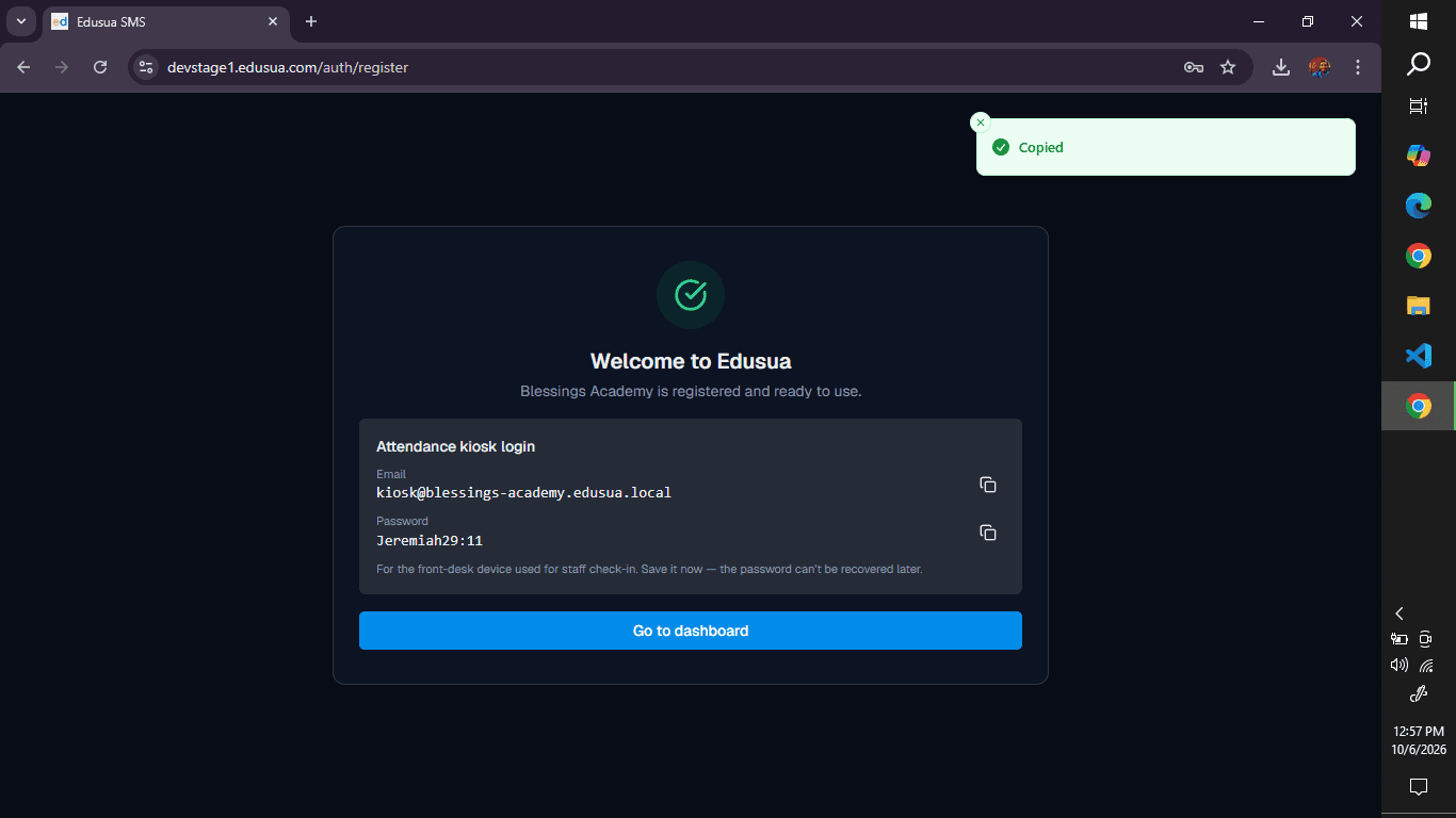 Step #11: Click Go to dashboard.
