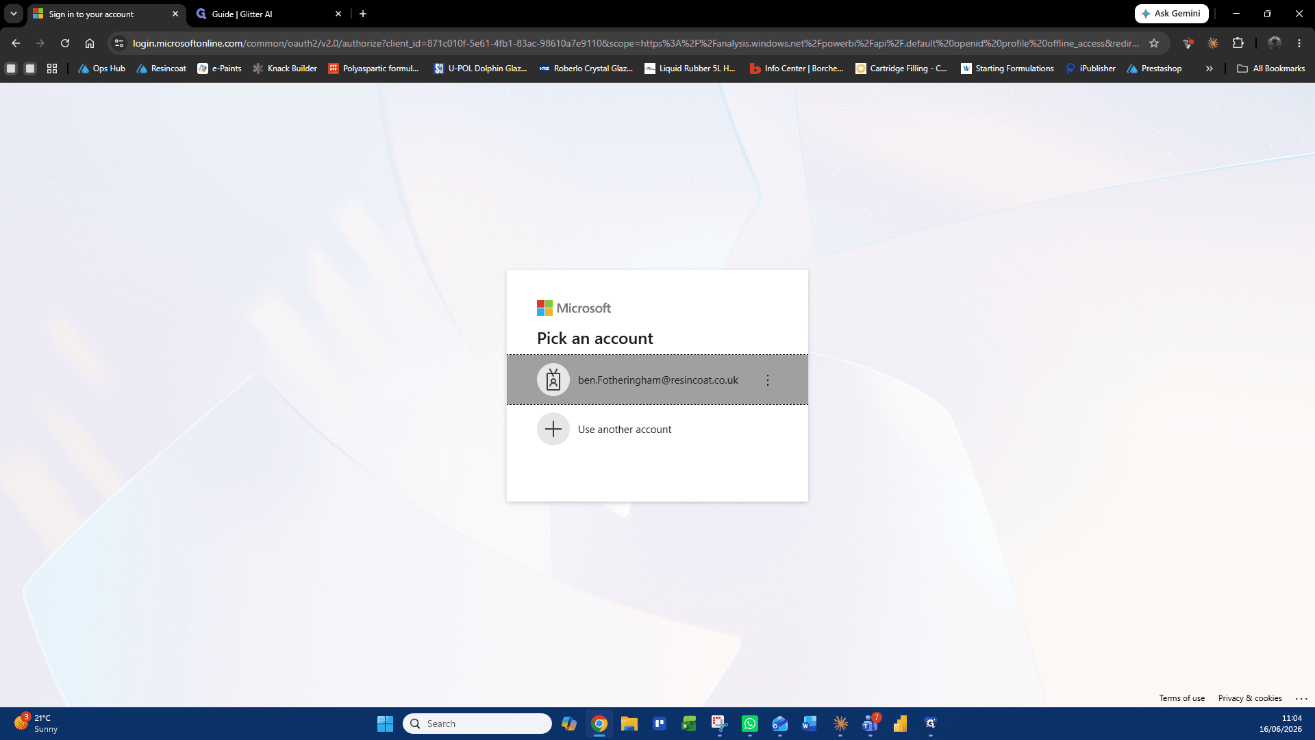 Step #2: Select your email address from the account list, or use another account