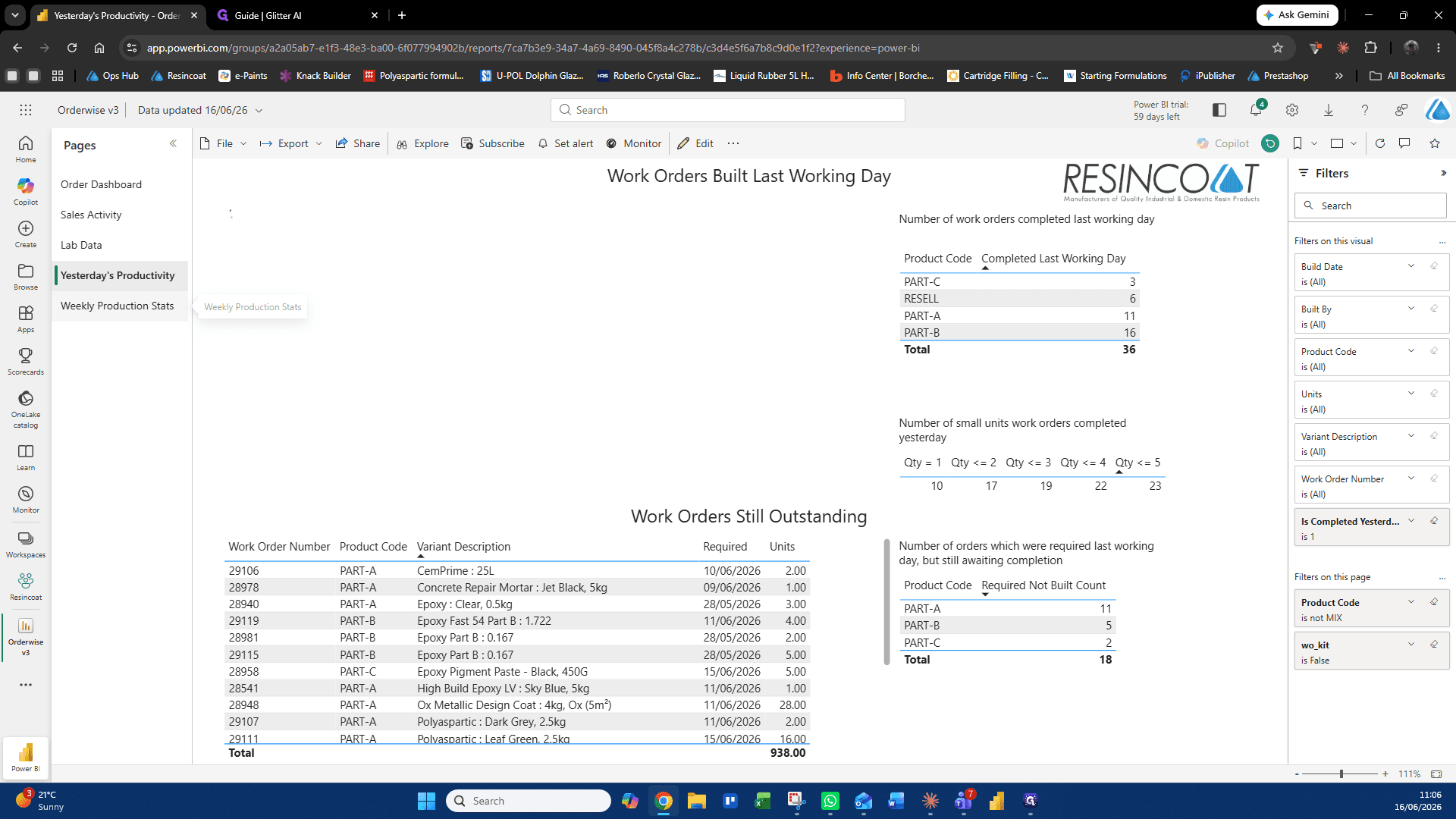 Step #10: Click on Weekly Production Stats to review overall weekly output charts.