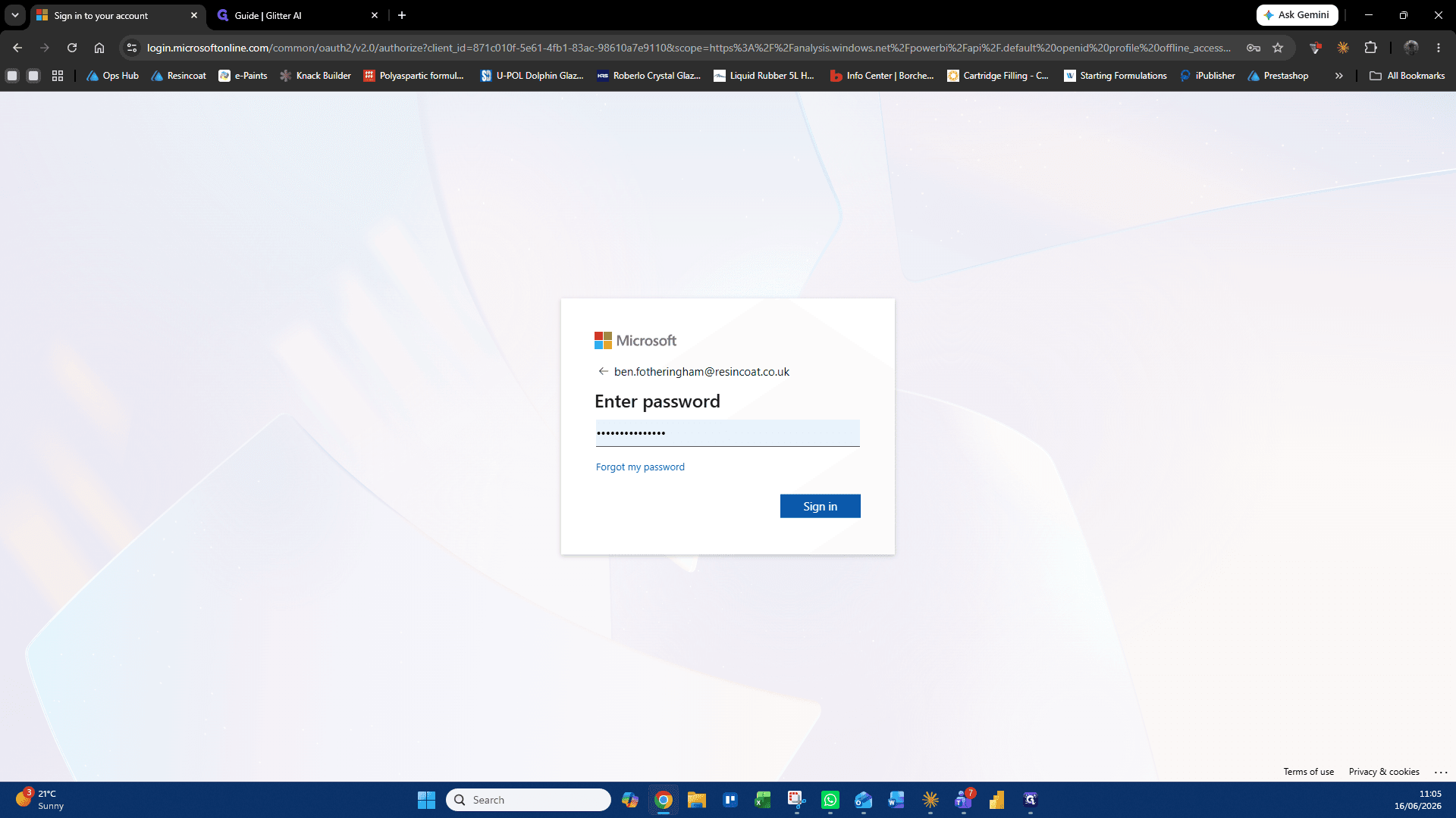 Step #3: Enter your password and click Sign in.